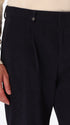 Rio Pences Leonardo Blue 1000-Stripe Super-Comfort Velvet Trousers - Close-Up Of The Front Pocket