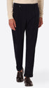 Rio Pences Leonardo Blue 1000-Stripe Super-Comfort Velvet Trousers - Model Front View