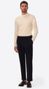 Rio Pences Leonardo Blue 1000-Stripe Super-Comfort Velvet Trousers - Model Full Body Shot