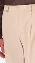 Rio Pences Leonardo Off White 1000-Stripe Super-Comfort Velvet Trousers - Close-Up Of The Front Pocket