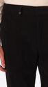 York Leonardo Black 1000-Stripe Super-Comfort Velvet Trousers - Close-Up Of The Front Pocket