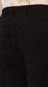 York Leonardo Black 1000-Stripe Super-Comfort Velvet Trousers - Close-Up Of The Back Pocket