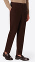 York Leonardo Brown 1000-Stripe Super-Comfort Velvet Trousers - Model Front View