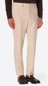 York Leonardo Off White 1000-Stripe Super-Comfort Velvet Trousers - Model Front View