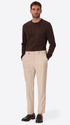 York Leonardo Off White 1000-Stripe Super-Comfort Velvet Trousers - Model Full Body Shot