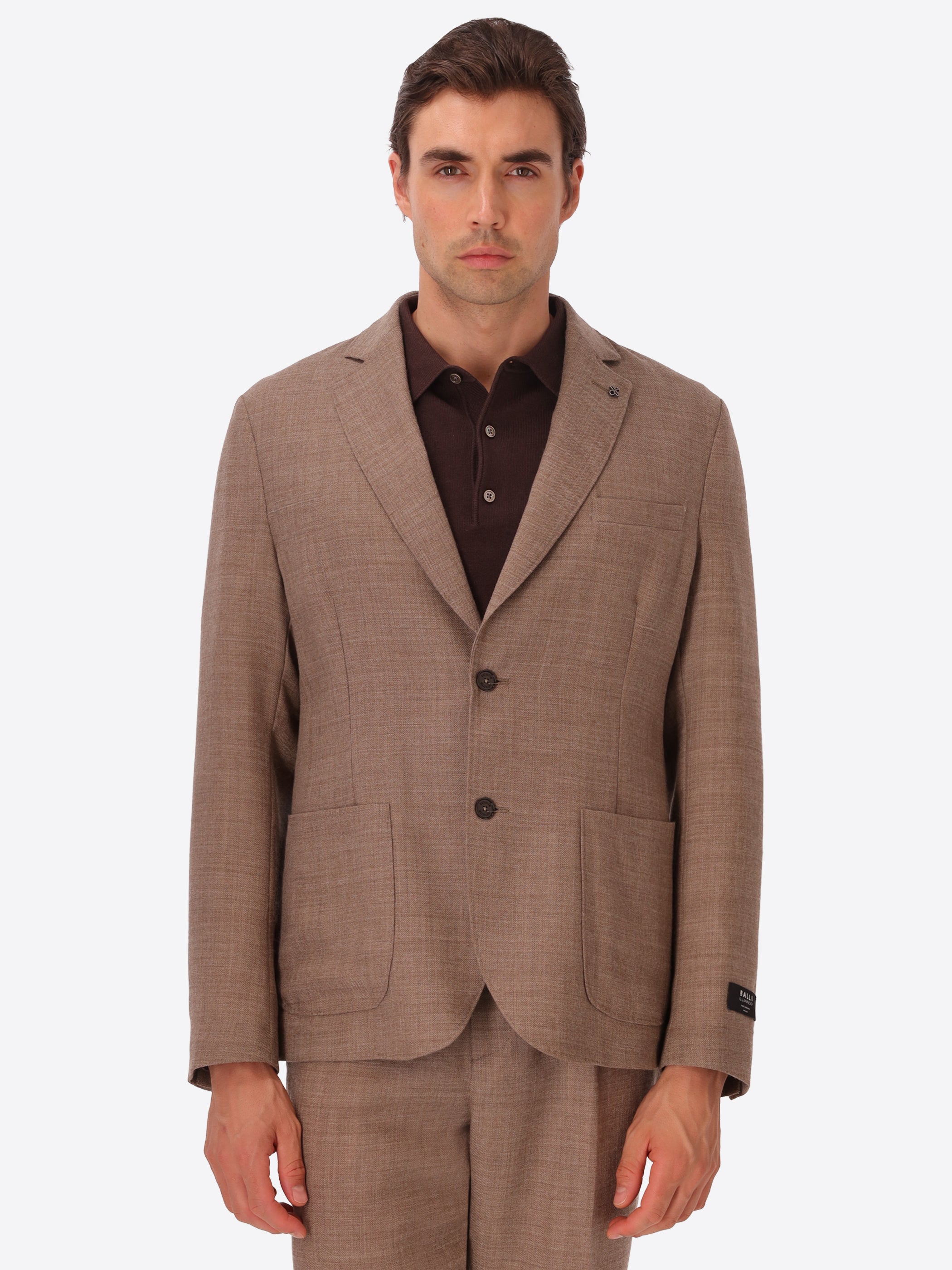 Tiziano Dove Grey 100% Virgin Wool Jacket - Model Front View