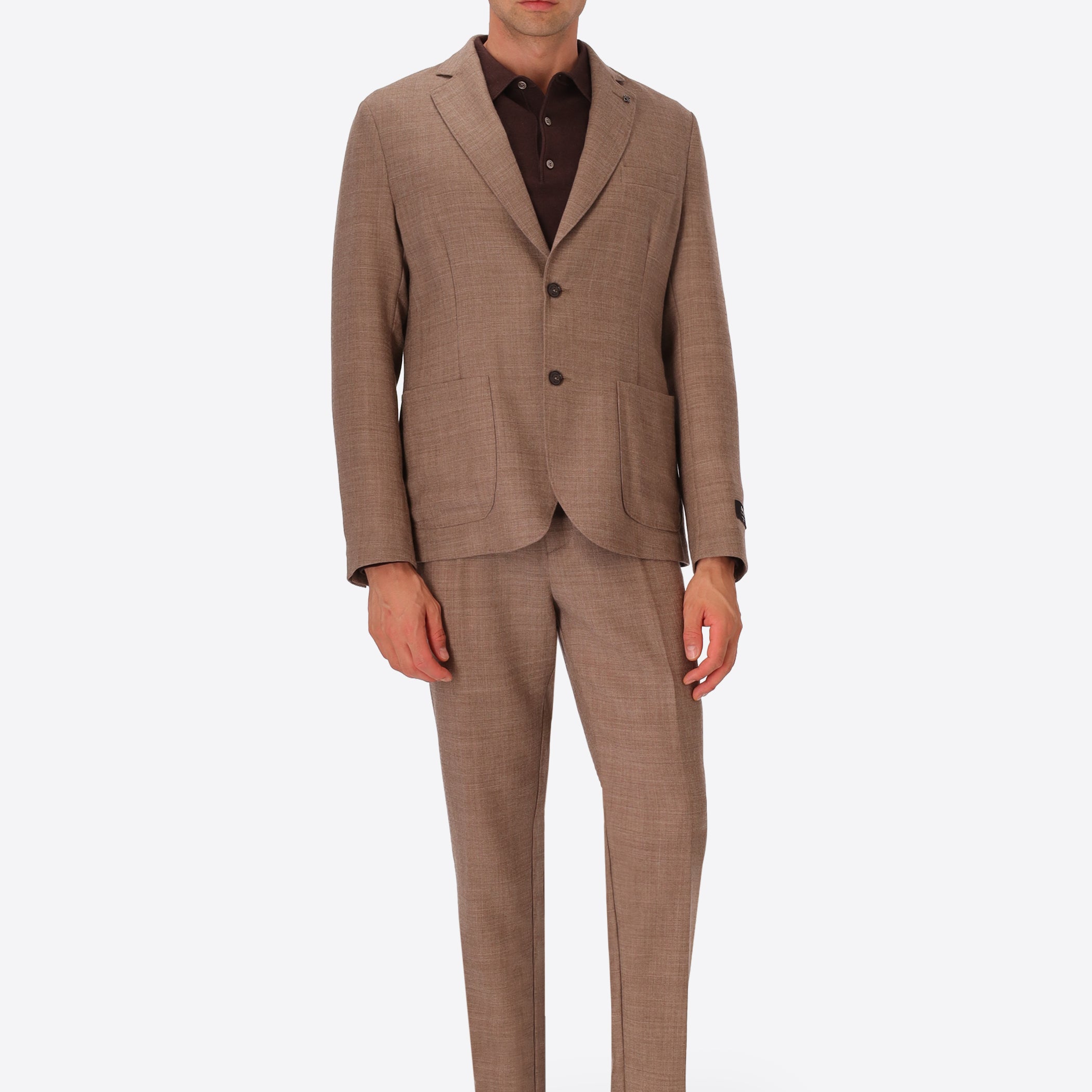 Tiziano Dove Grey 100% Virgin Wool Jacket - Model Full Body Shot