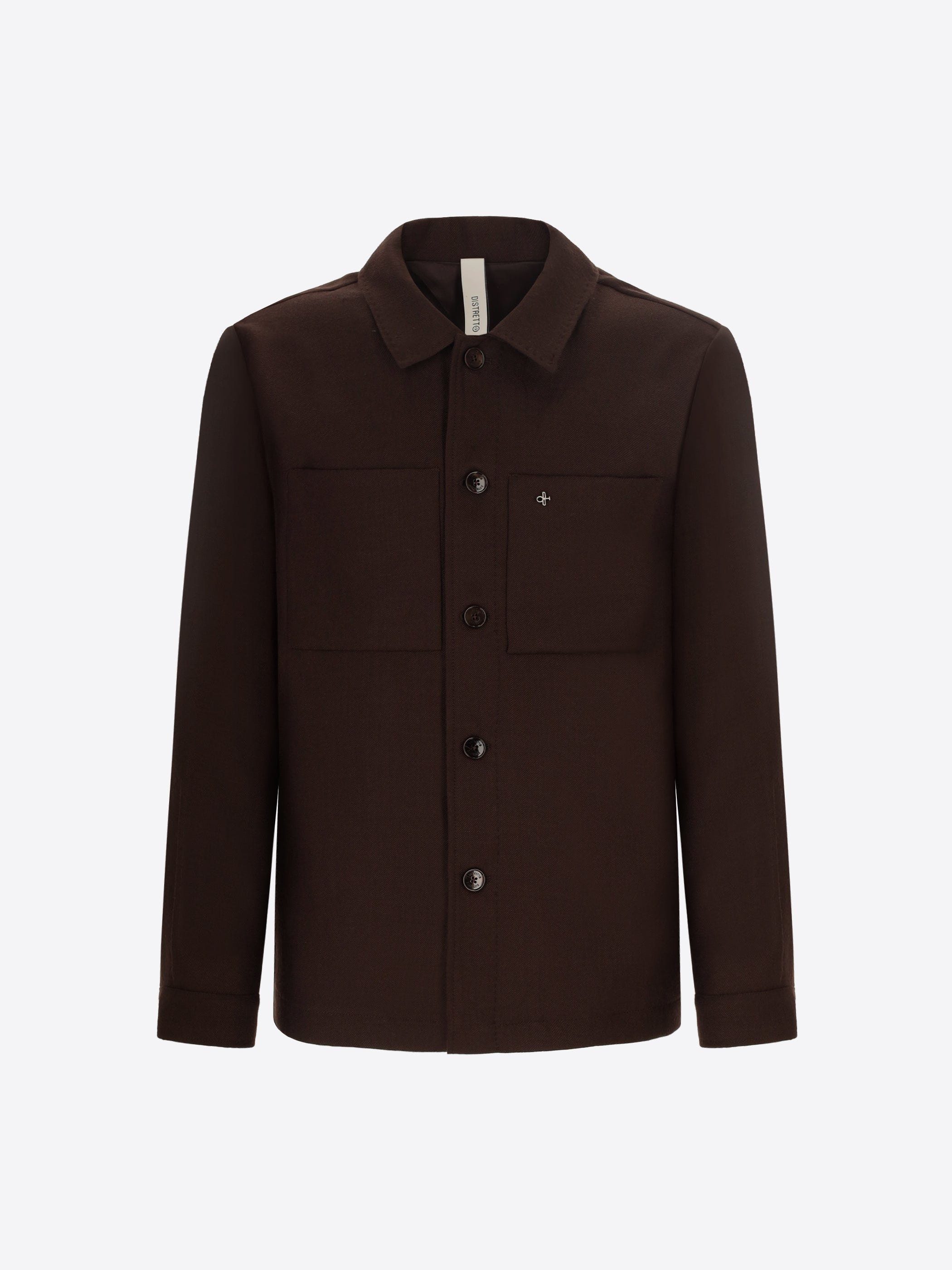 Distretto12 Tiziano Brown 100% Virgin Wool Shirt Jacket - Product Still Life