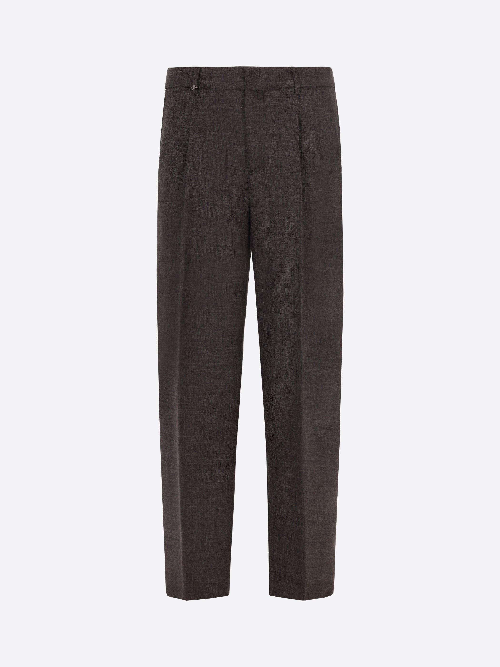 Distretto12 Ban Tiziano Charcoal 100% Virgin Wool Trousers - Product Still Life