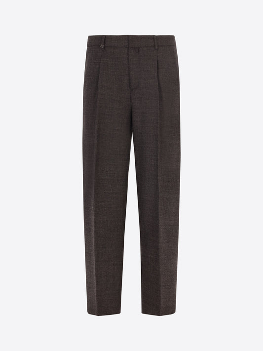 Distretto12 Ban Tiziano Charcoal 100% Virgin Wool Trousers - Product Still Life