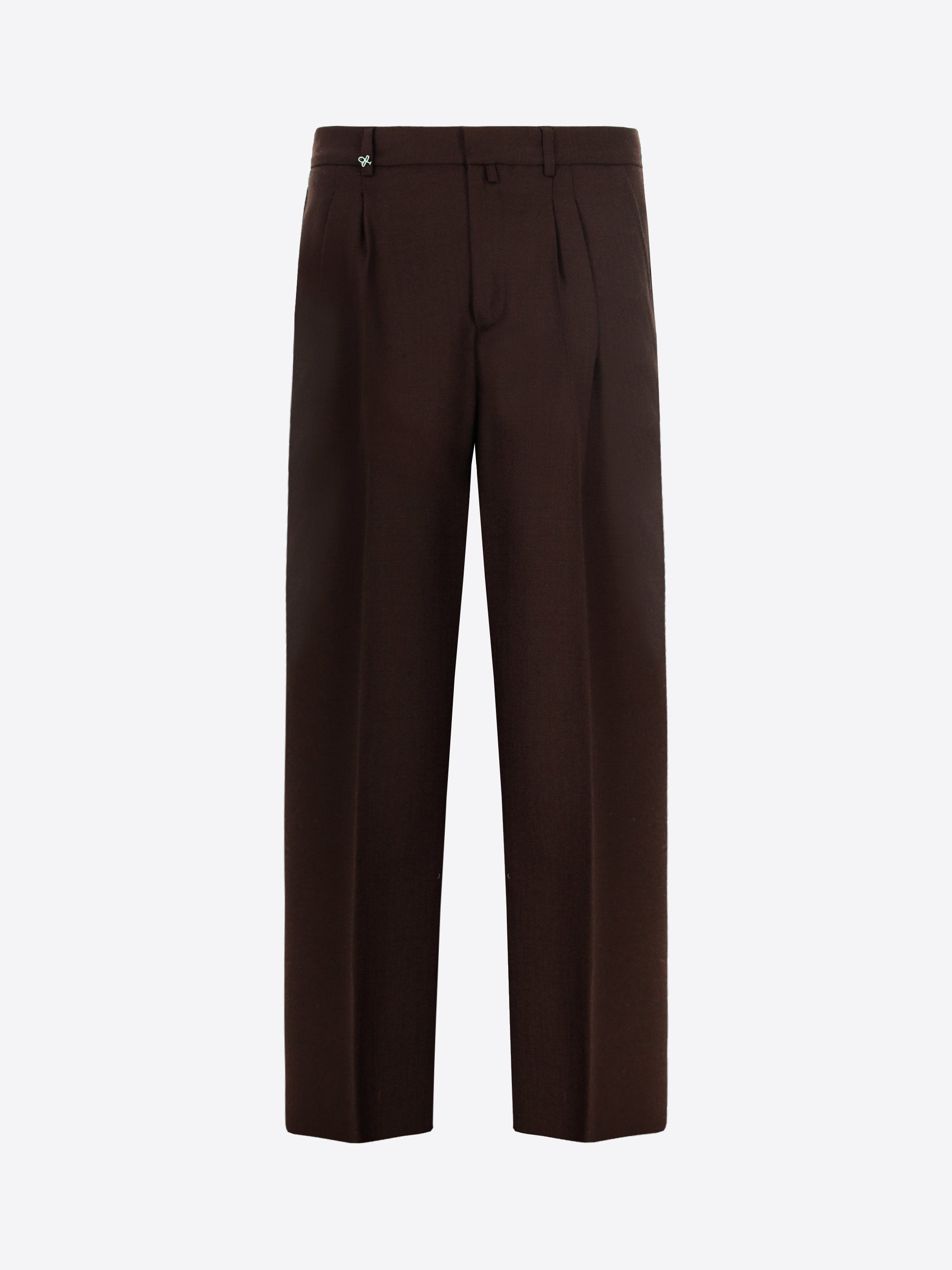 Distretto12 Lond Tiziano Brown 100% Virgin Wool Trousers - Product Still Life