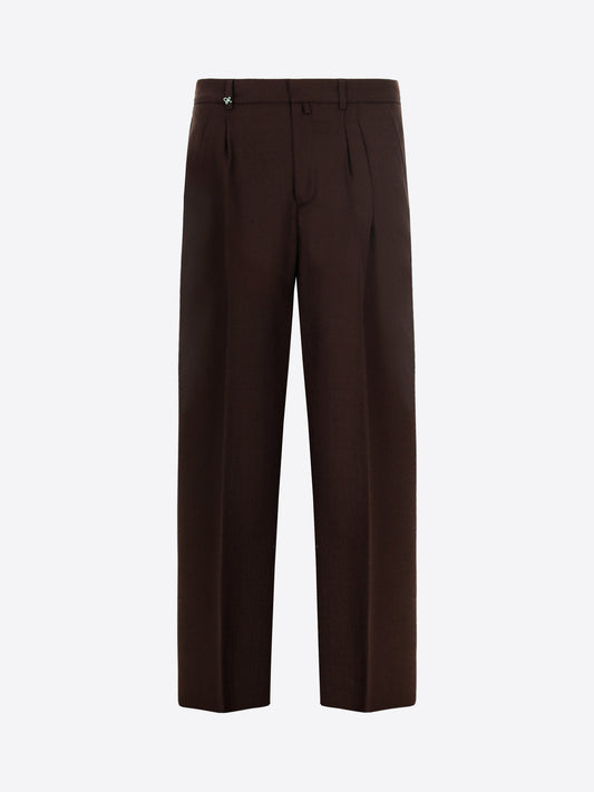 Distretto12 Lond Tiziano Brown 100% Virgin Wool Trousers - Product Still Life