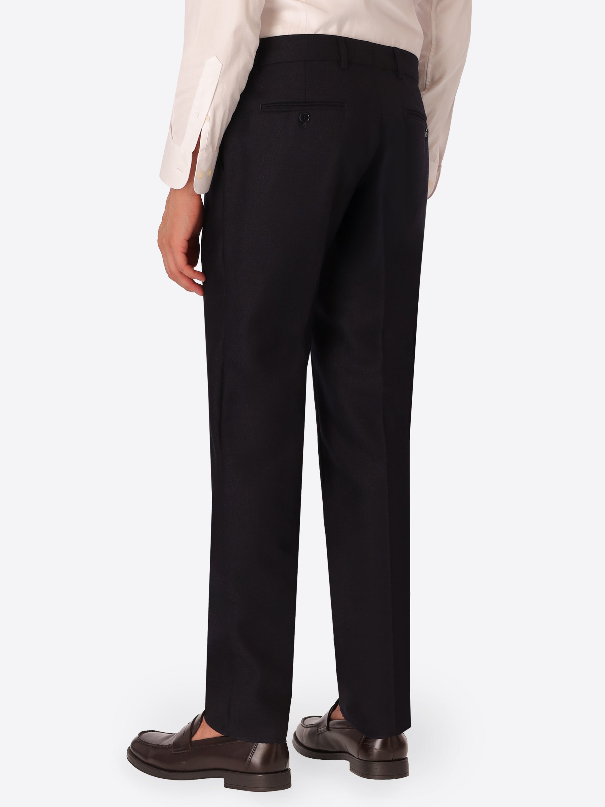 Rio Pences Tiziano Blue 100% Virgin Wool Trousers - Model Back View