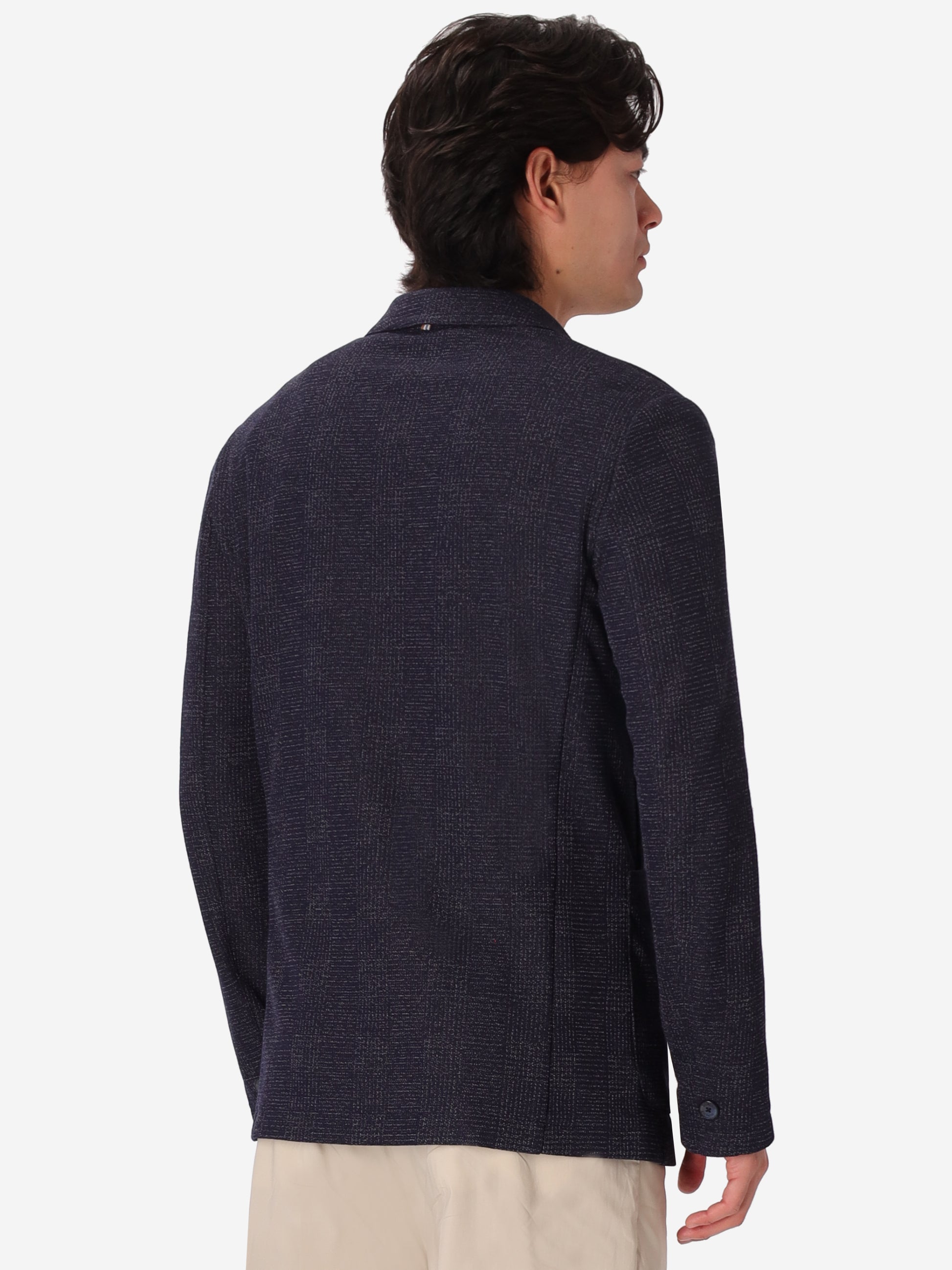 Narciso Doppelreihige Jacke Aus Stretch-Strick-Jacquard Mit Prince-of-Wales-Muster