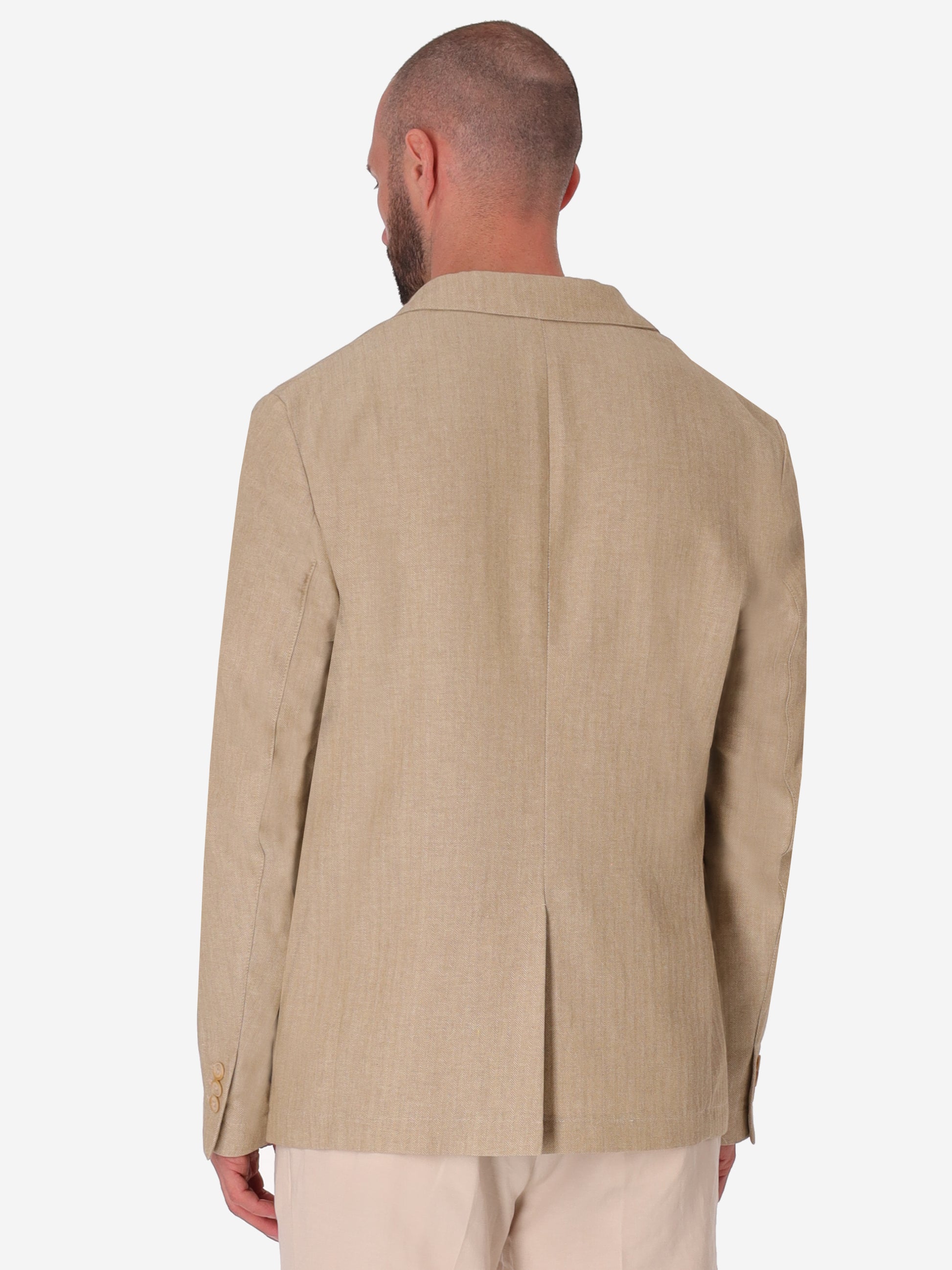 Jacket Trifoglio In Herringbone Pattern Lightweight Fabric