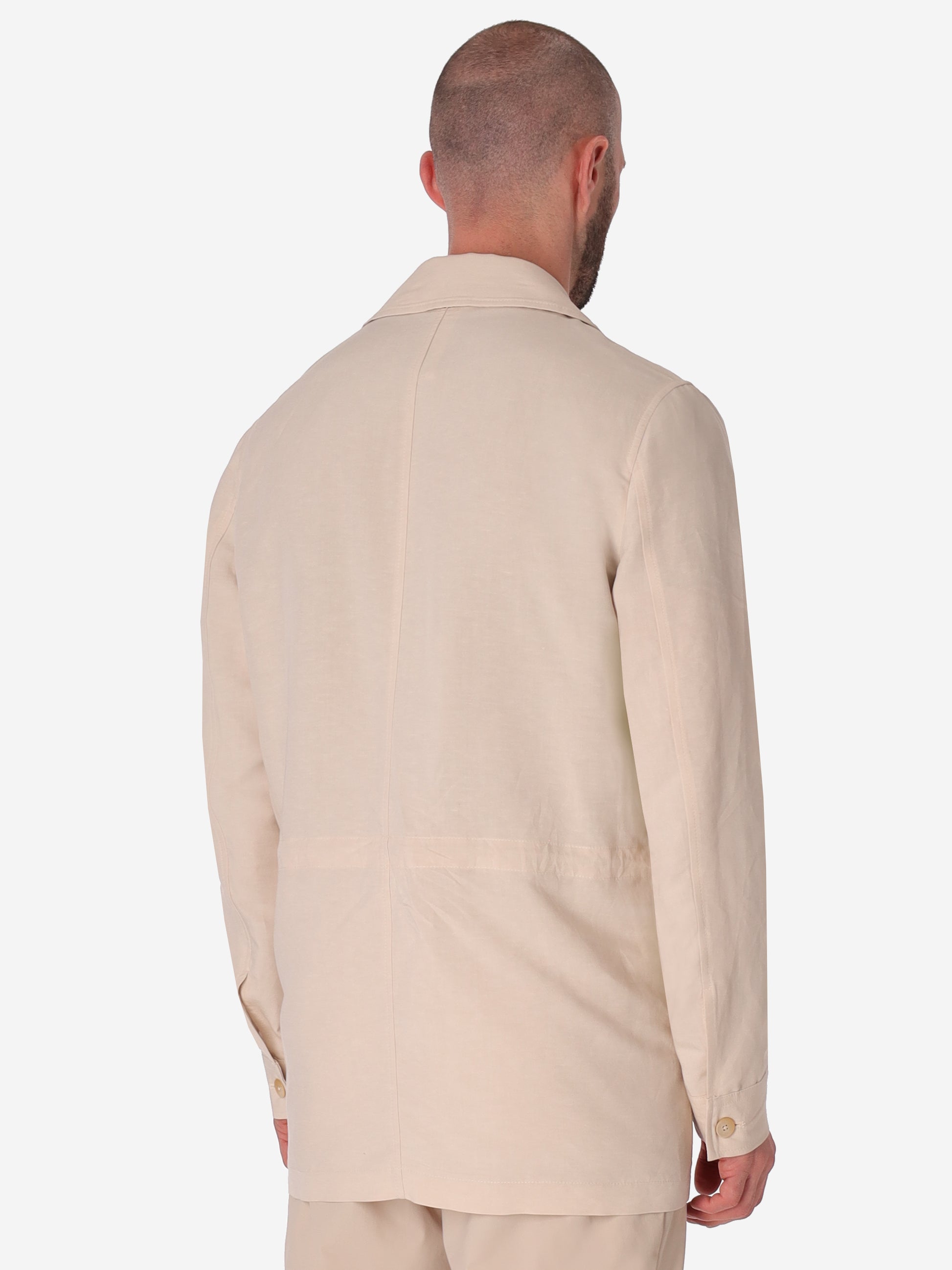 Field Jacket Alloro In Lightweight Linen-Viscose Fabric