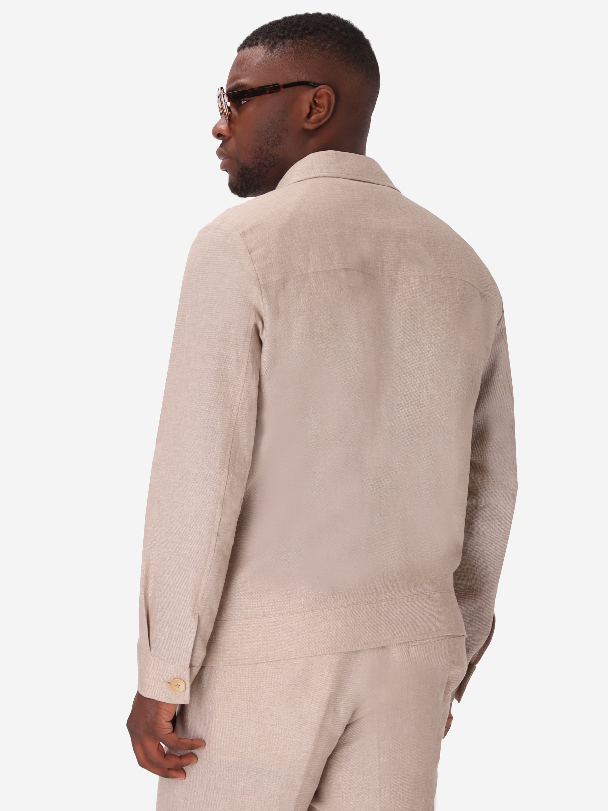 Aviator Jacket Certo In Soft-Touch Linen Blend Fabric