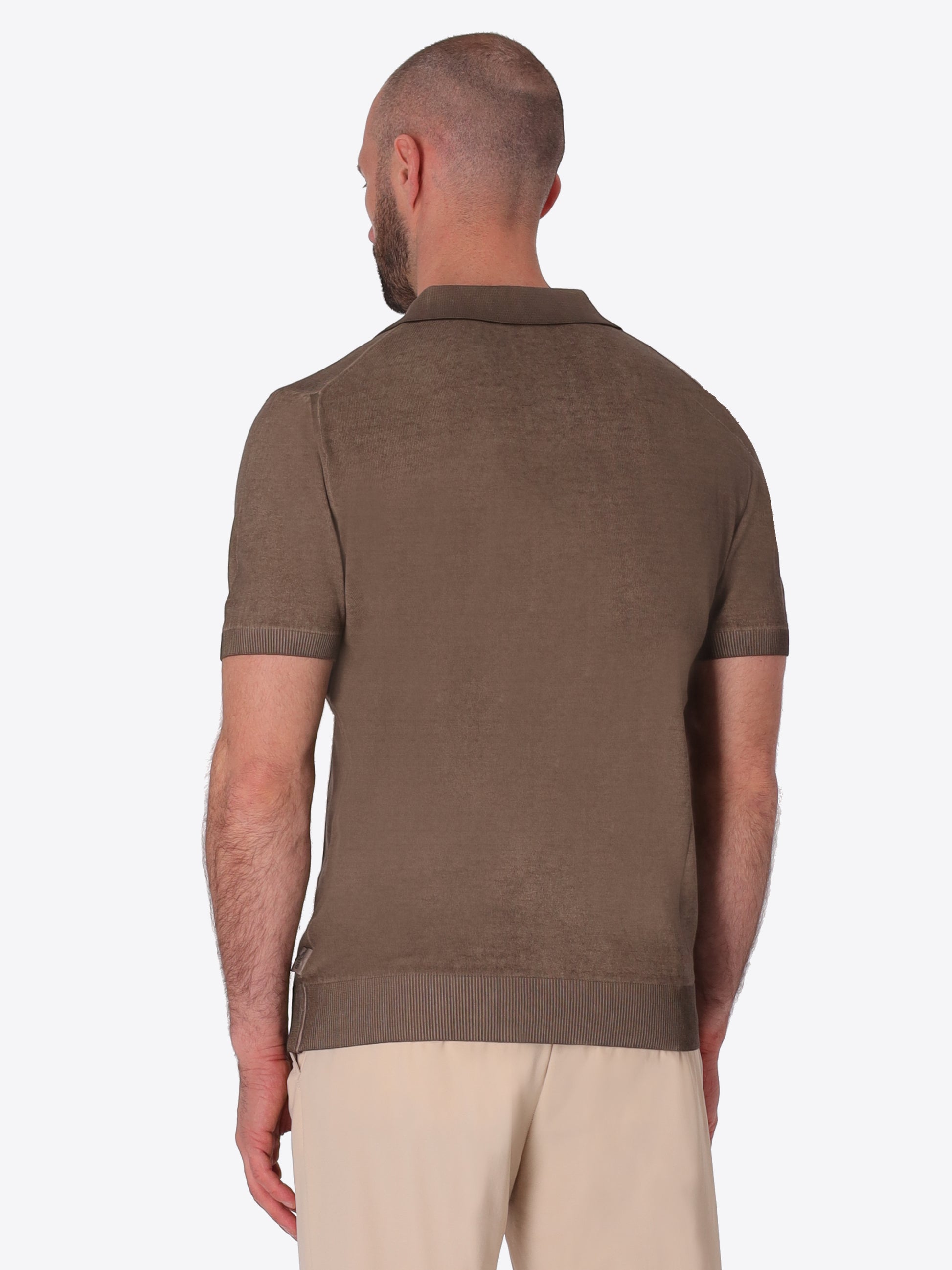 Polo Granito In Garment-Dyed Cotton Yarn With Double-Tone Interior/Exterior Treatment