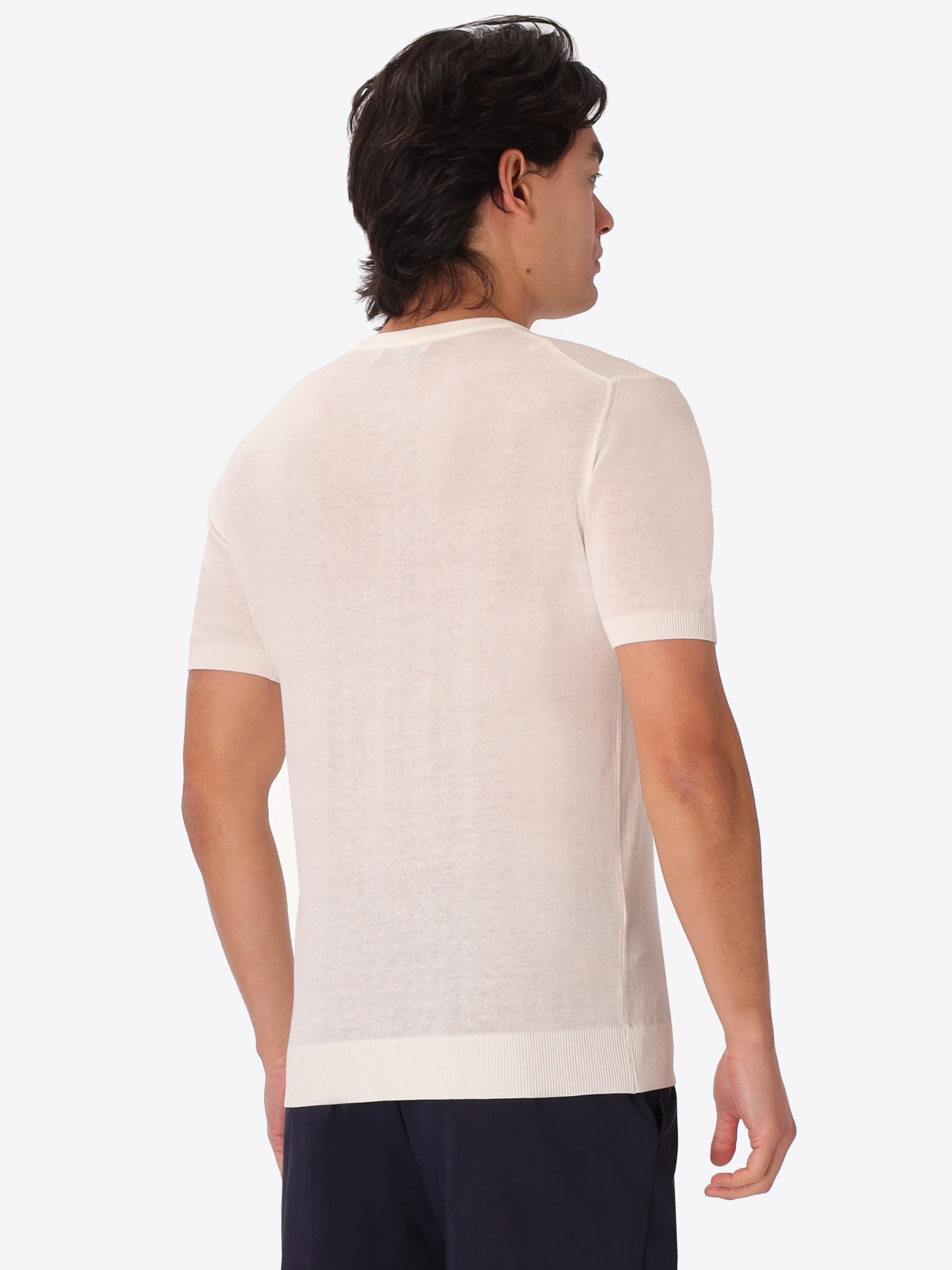 T-Shirt Carrara In Garment-Dyed Cotton Crepe Yarn