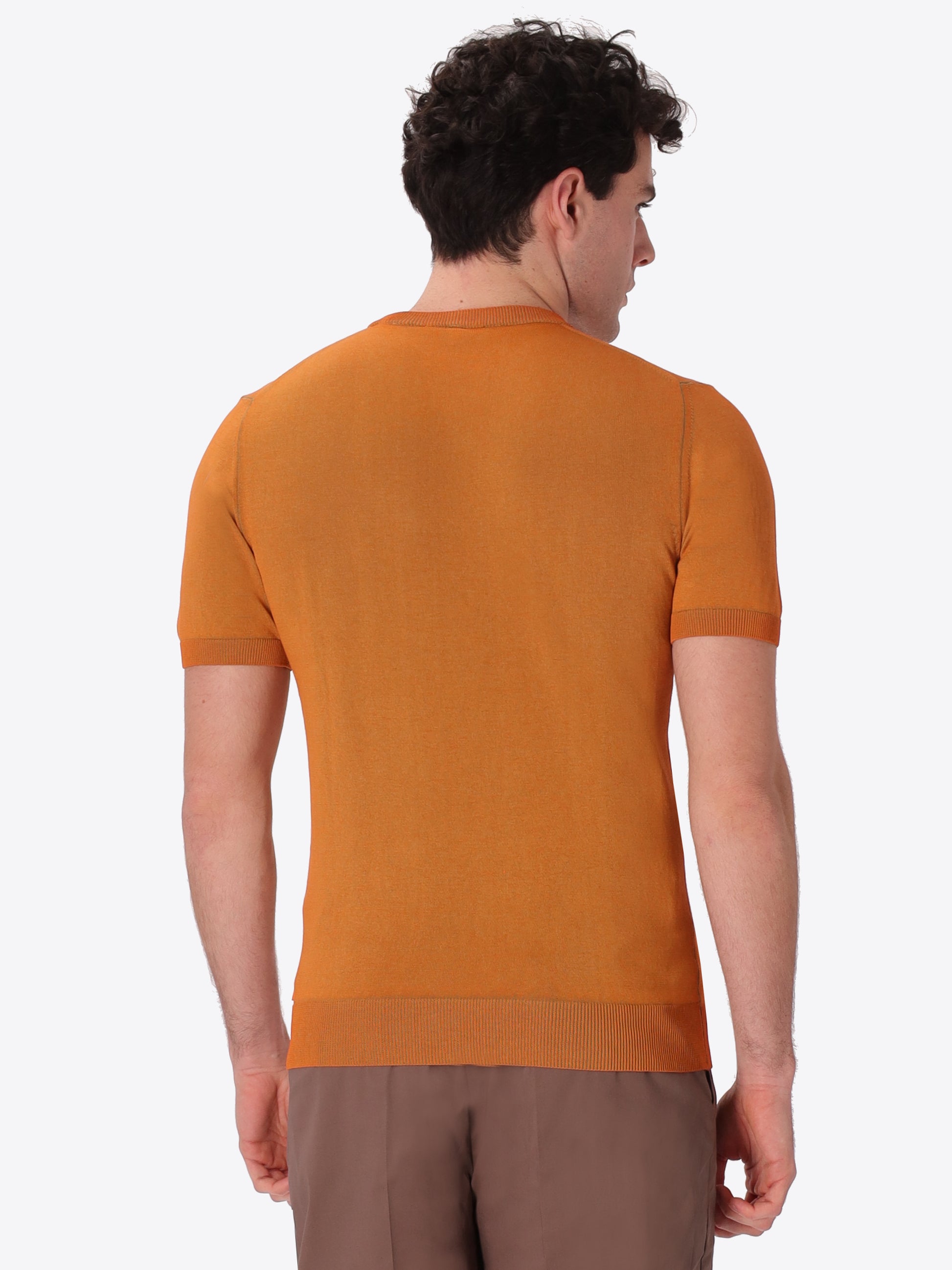 T-Shirt Granito In Cotone Tinto In Capo Con Doppia Tintura A Contrasto Interno/Esterno