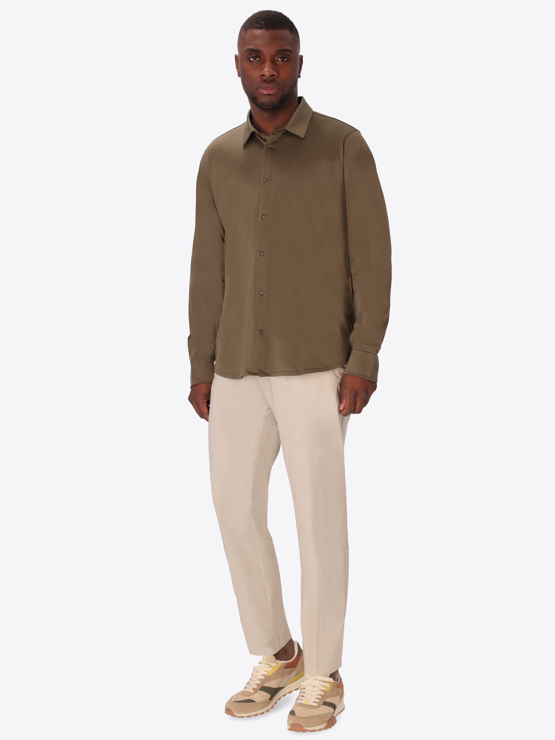 Camicia Menta In Tessuto Cotone/Modal Mano Fresca