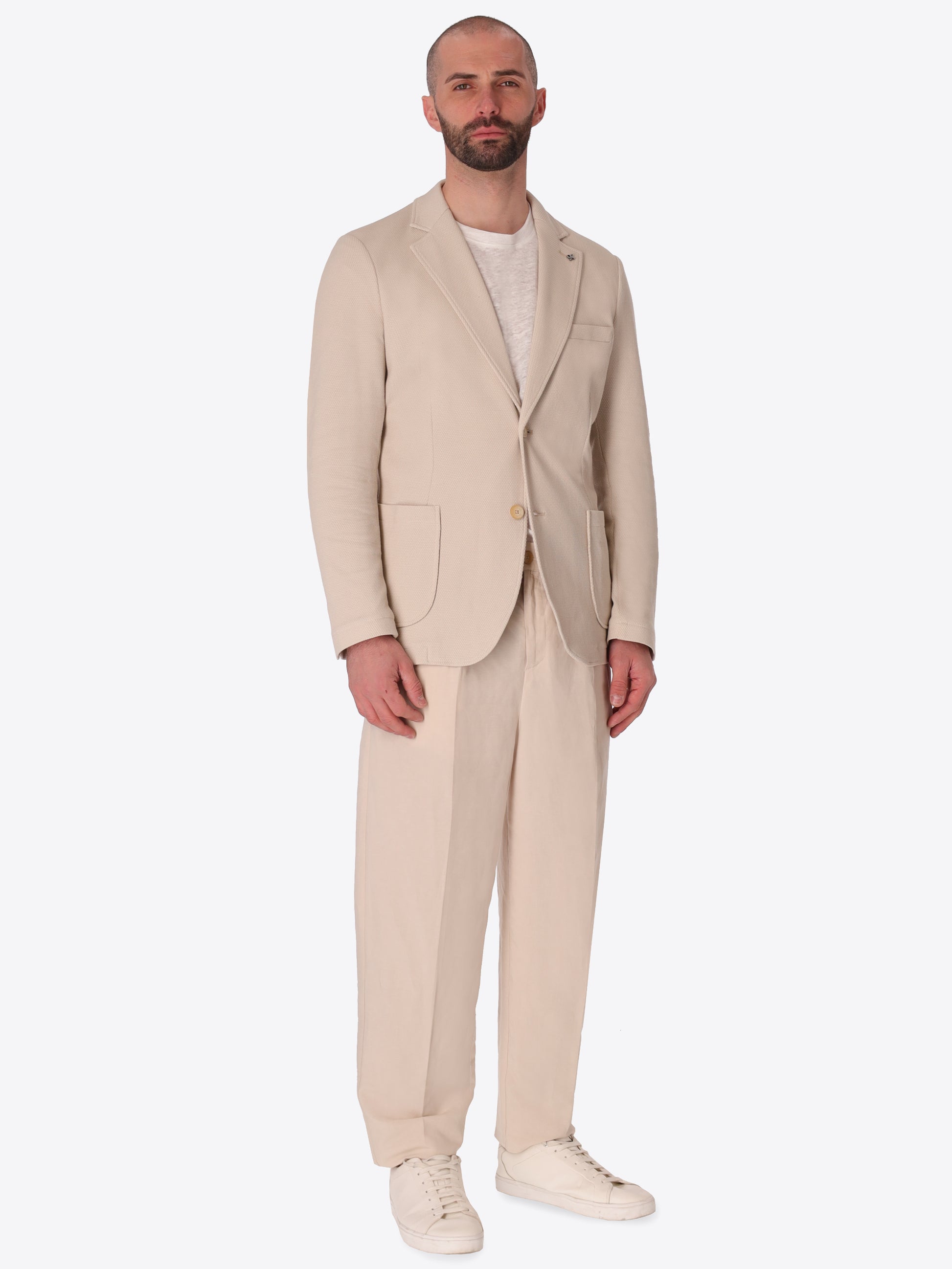 Giacca Clay In Tessuto Stretch Pallino Tono Su Tono A Rilievo - Icon