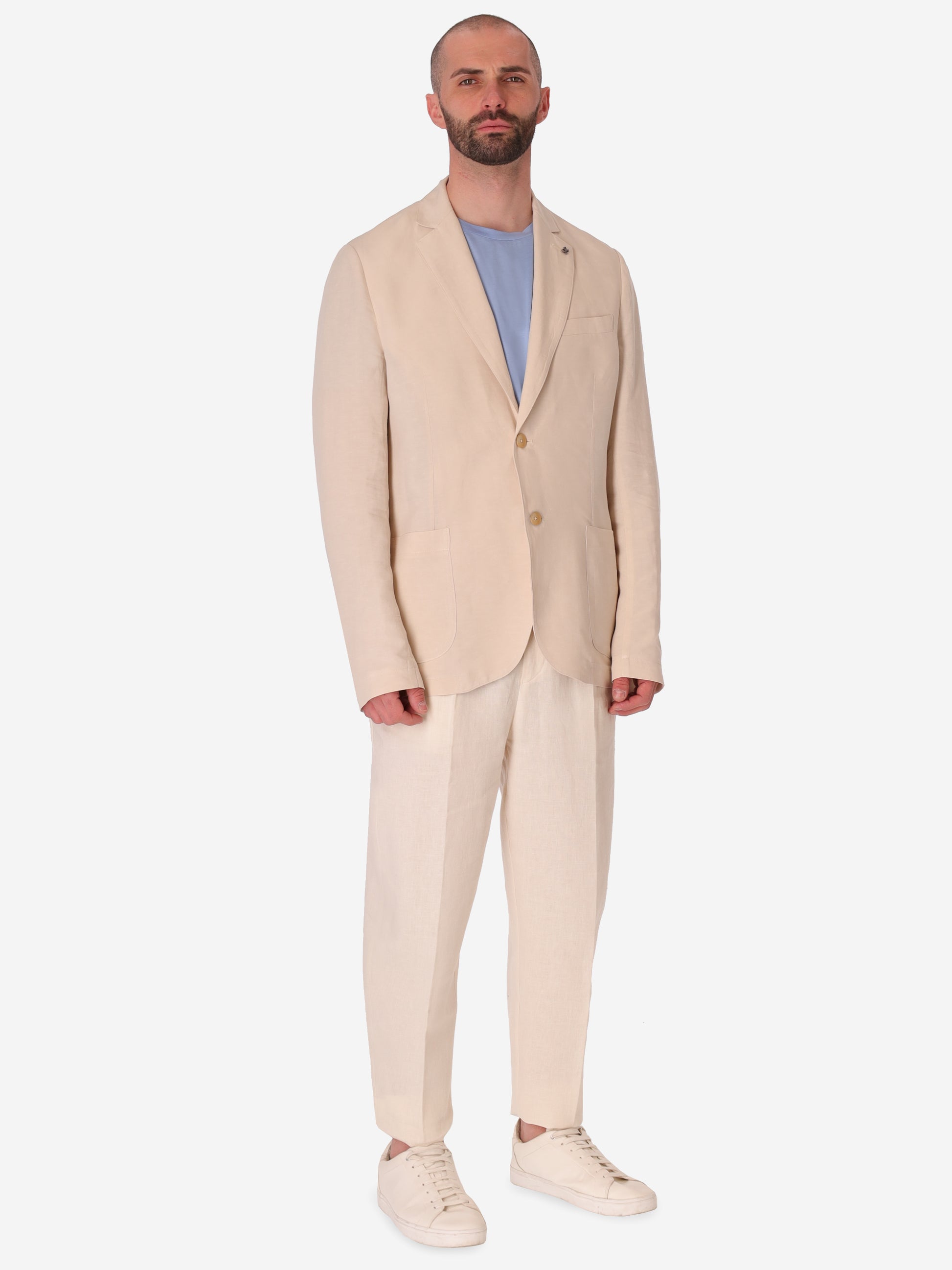 Jacket Alloro In Lightweight Linen-Viscose Fabric