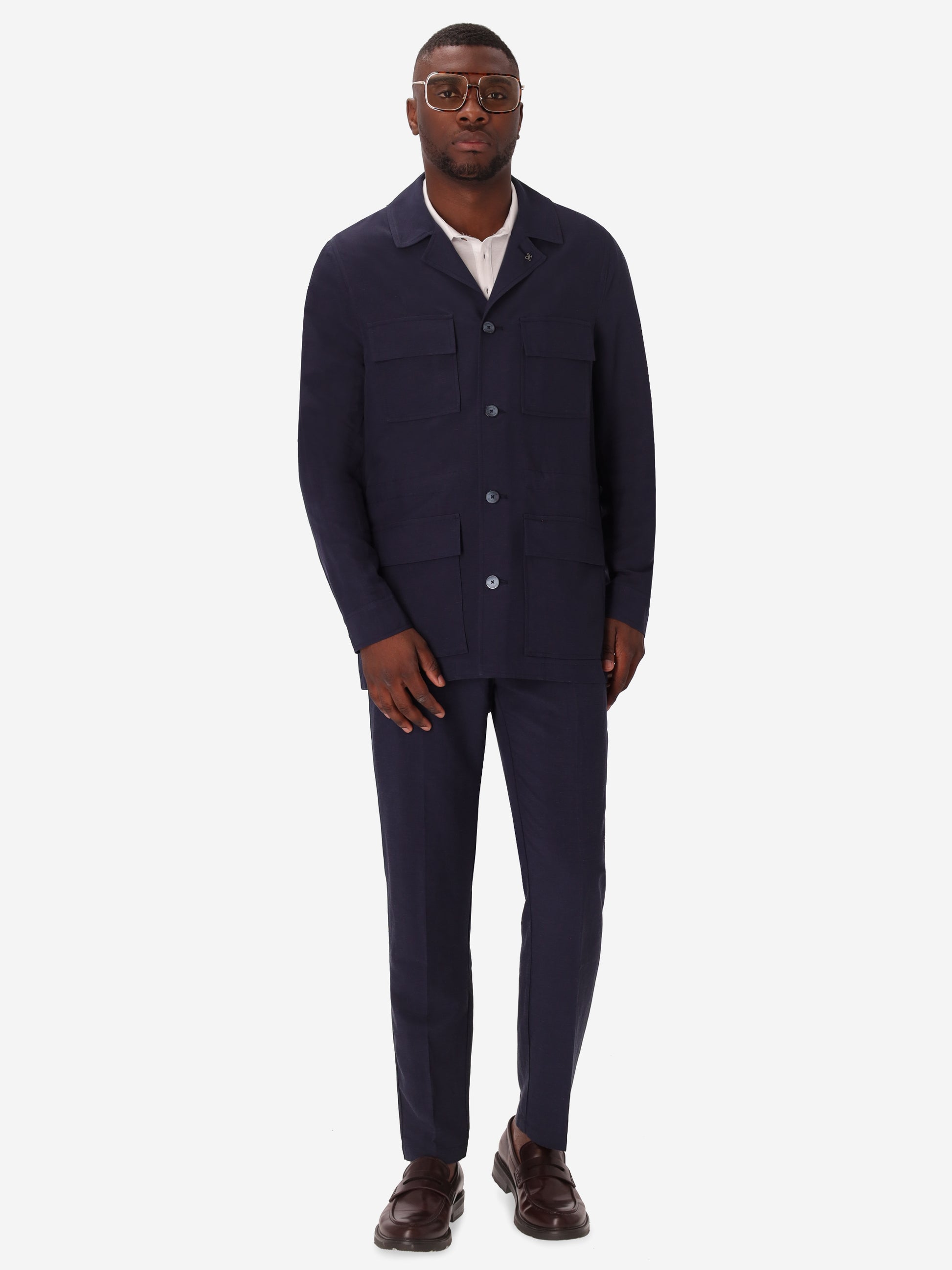 Field Jacket Alloro In Lightweight Linen-Viscose Fabric