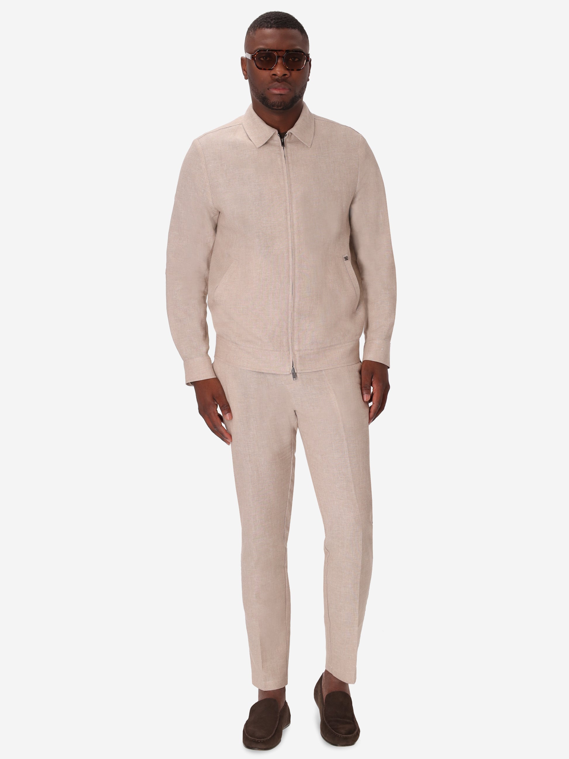 Aviator Jacket Certo In Soft-Touch Linen Blend Fabric