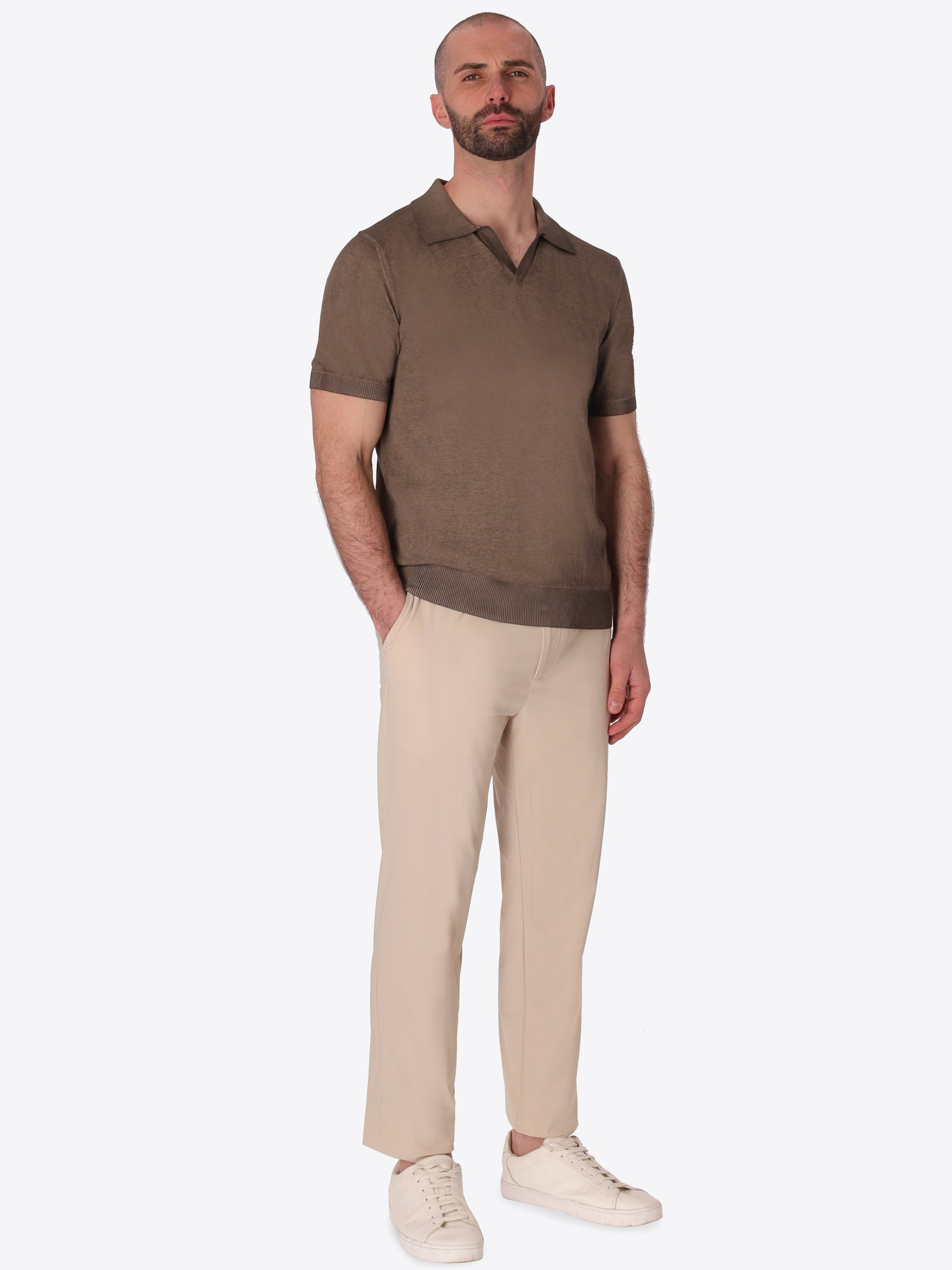 Polo Granito In Garment-Dyed Cotton Yarn With Double-Tone Interior/Exterior Treatment