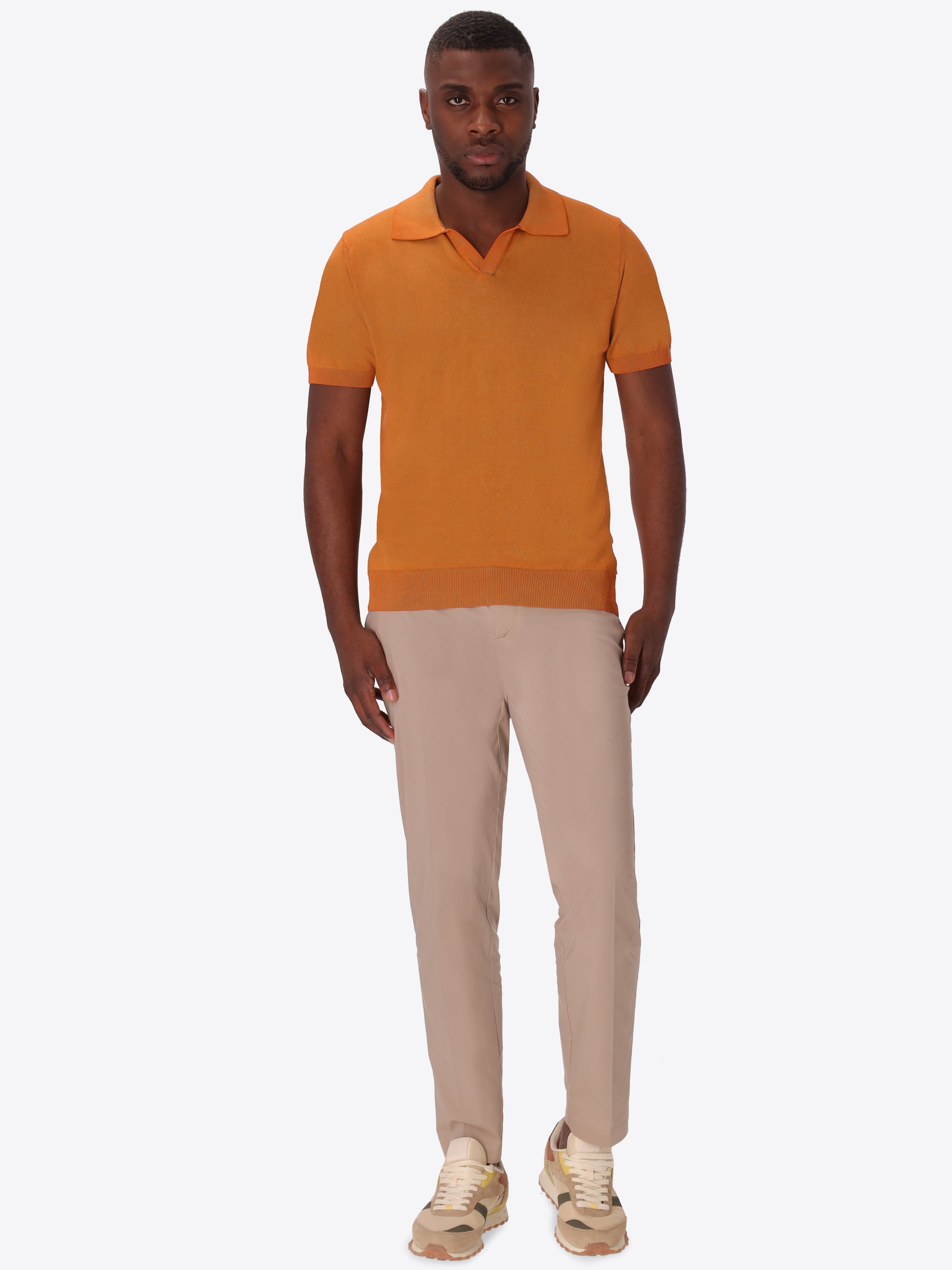 Polo Granito In Garment-Dyed Cotton Yarn With Double-Tone Interior/Exterior Treatment
