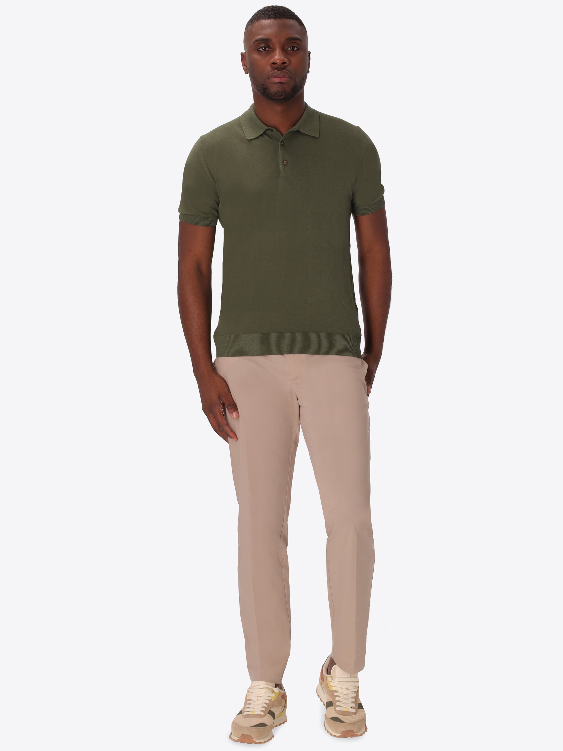 Polo Carrara In Garment-Dyed Cotton Crepe Yarn