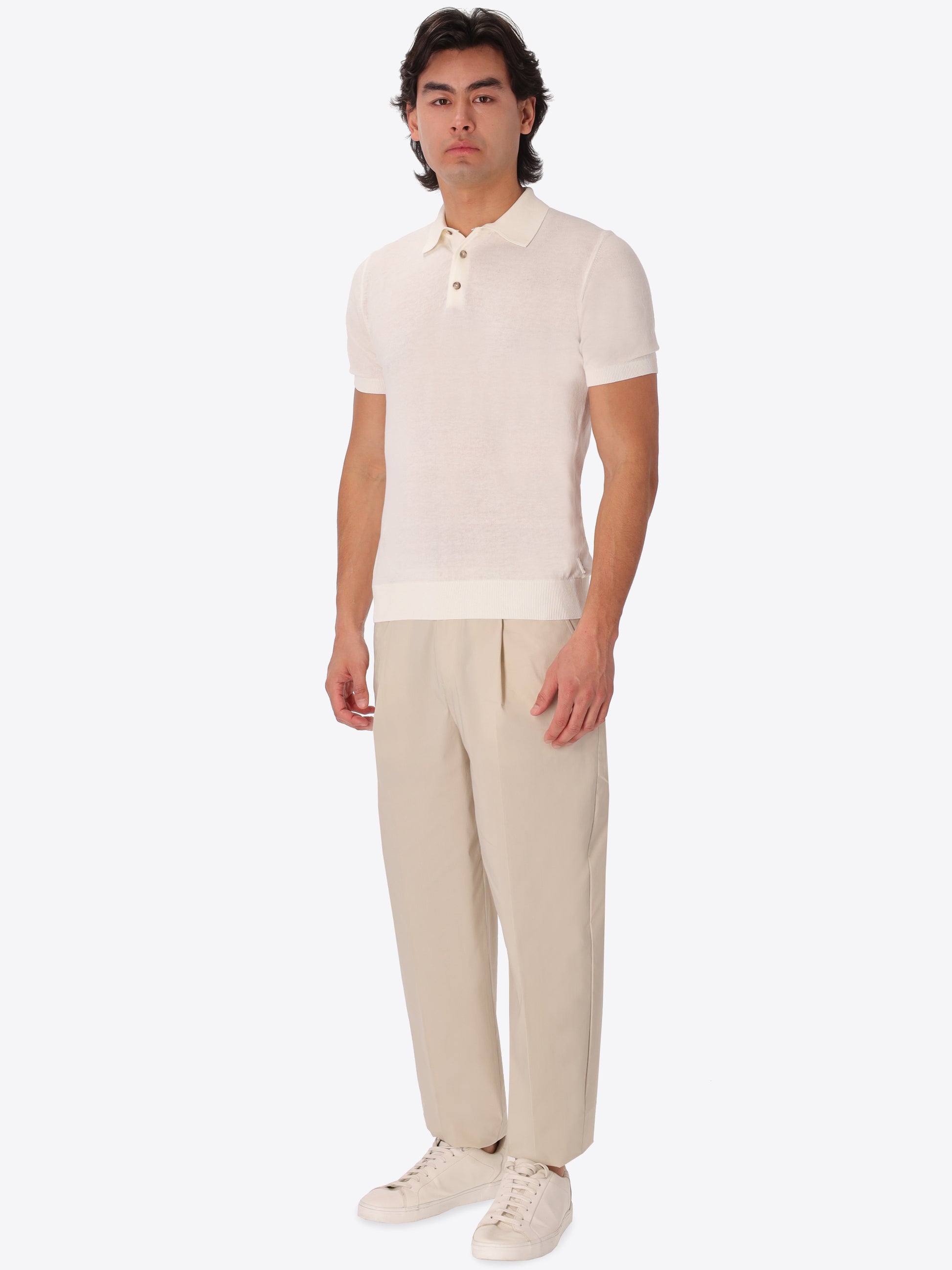 Polo Carrara In Garment-Dyed Cotton Crepe Yarn