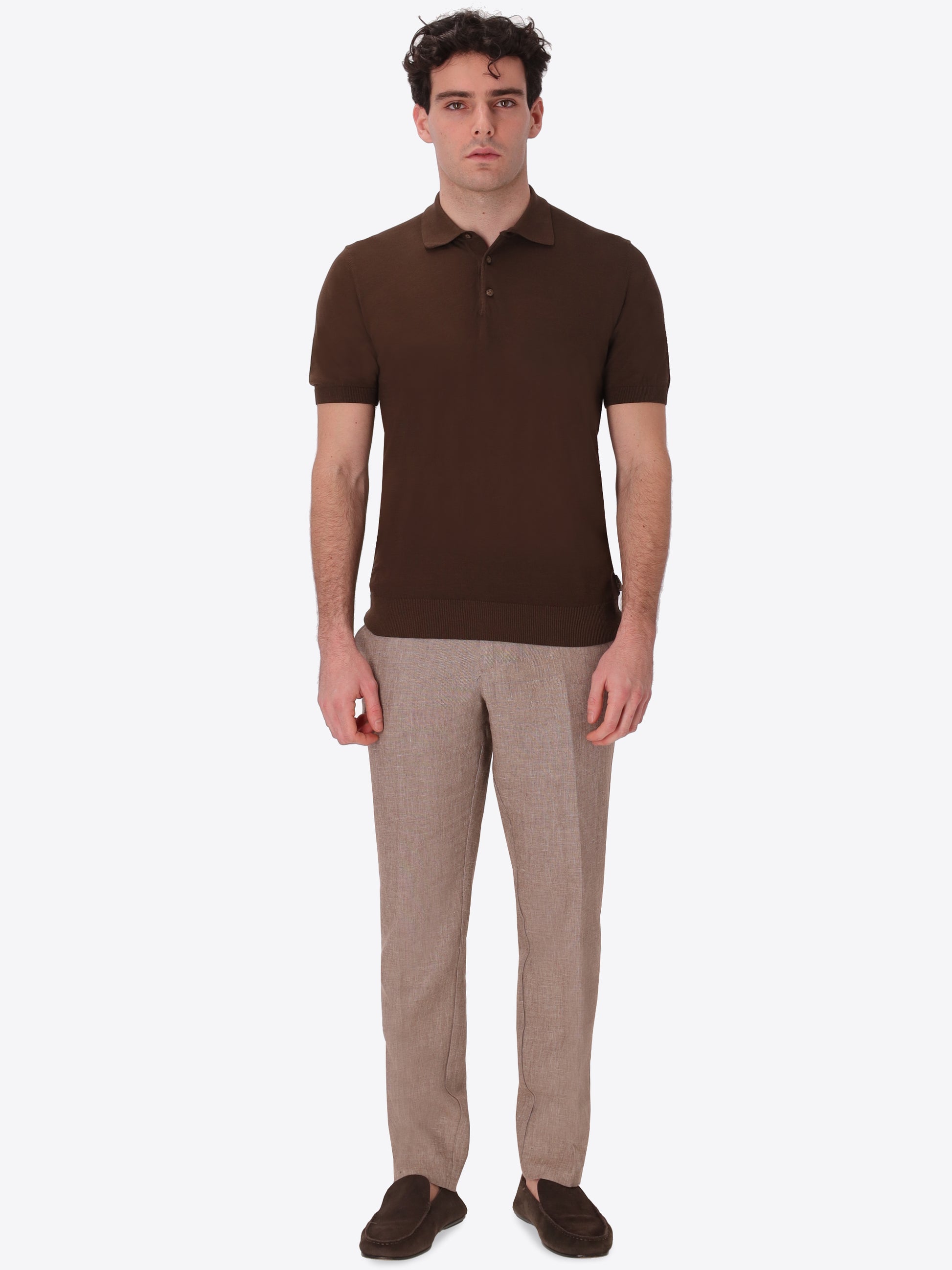 Polo Carrara In Garment-Dyed Cotton Crepe Yarn