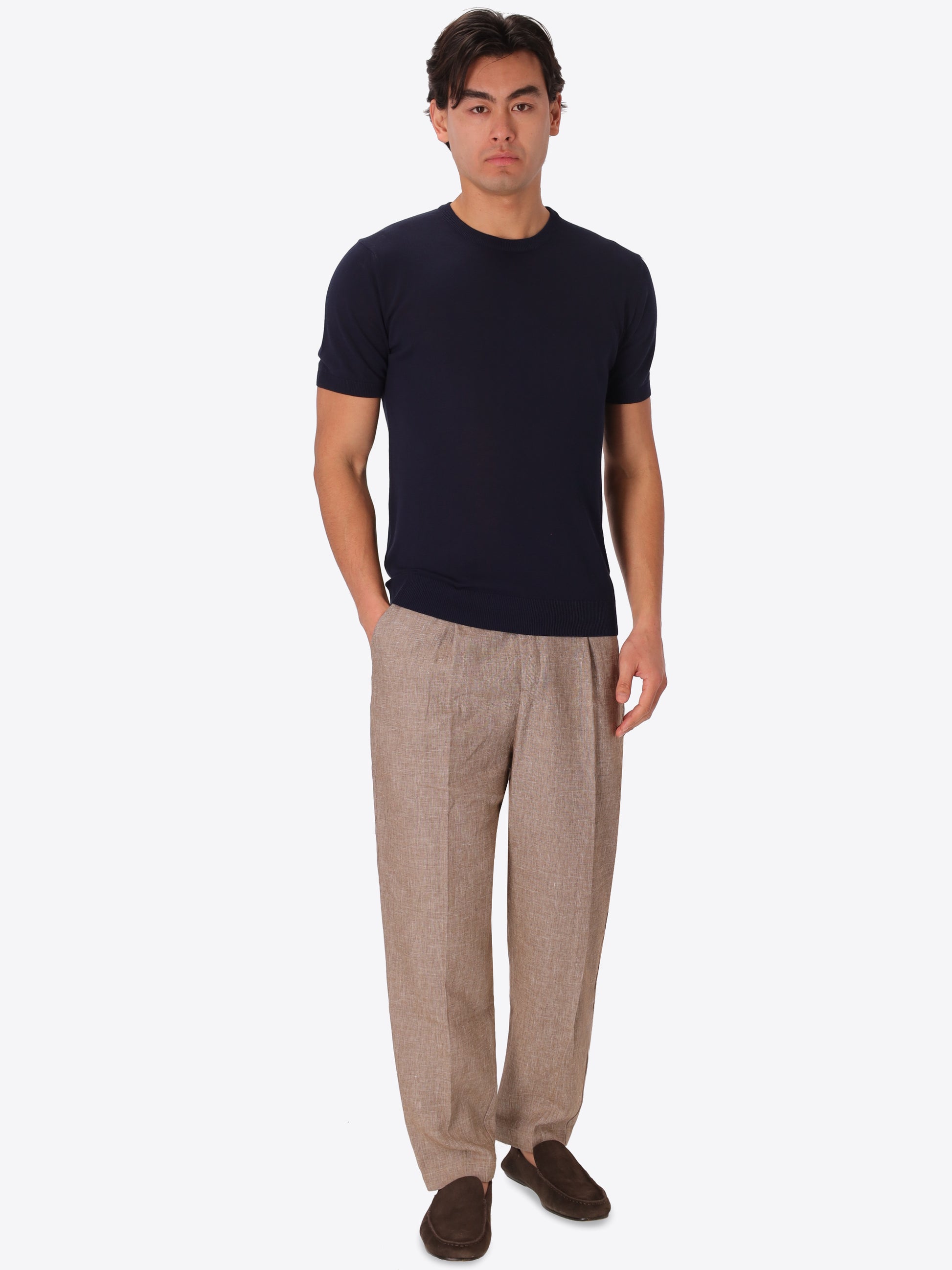 Carrara T-Shirt Aus Garment-Dyed Baumwoll-Crêpegarn