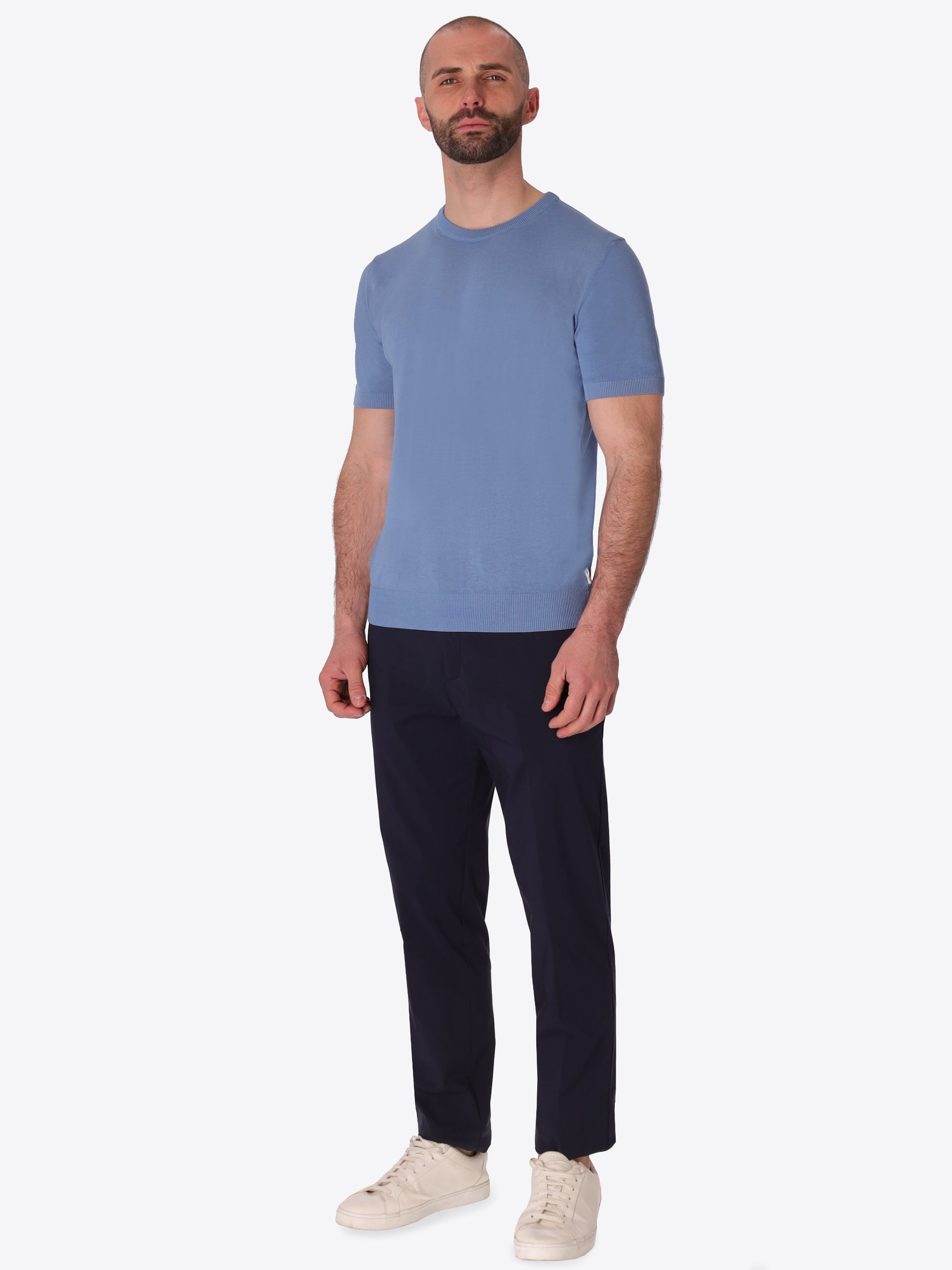 T-Shirt Carrara In Garment-Dyed Cotton Crepe Yarn