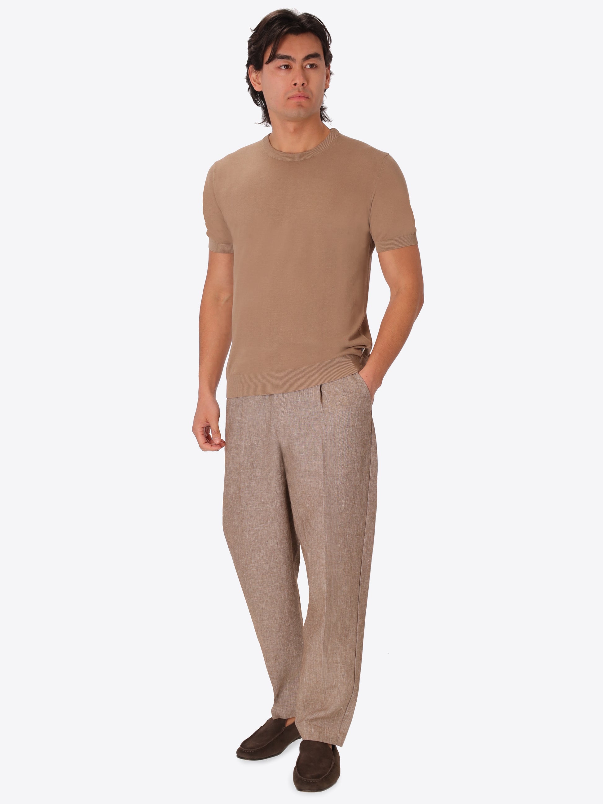 Carrara T-Shirt Aus Garment-Dyed Baumwoll-Crêpegarn