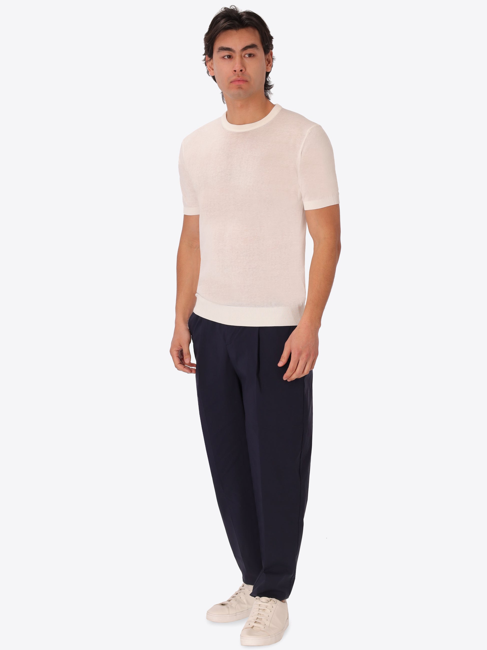 T-Shirt Carrara In Garment-Dyed Cotton Crepe Yarn