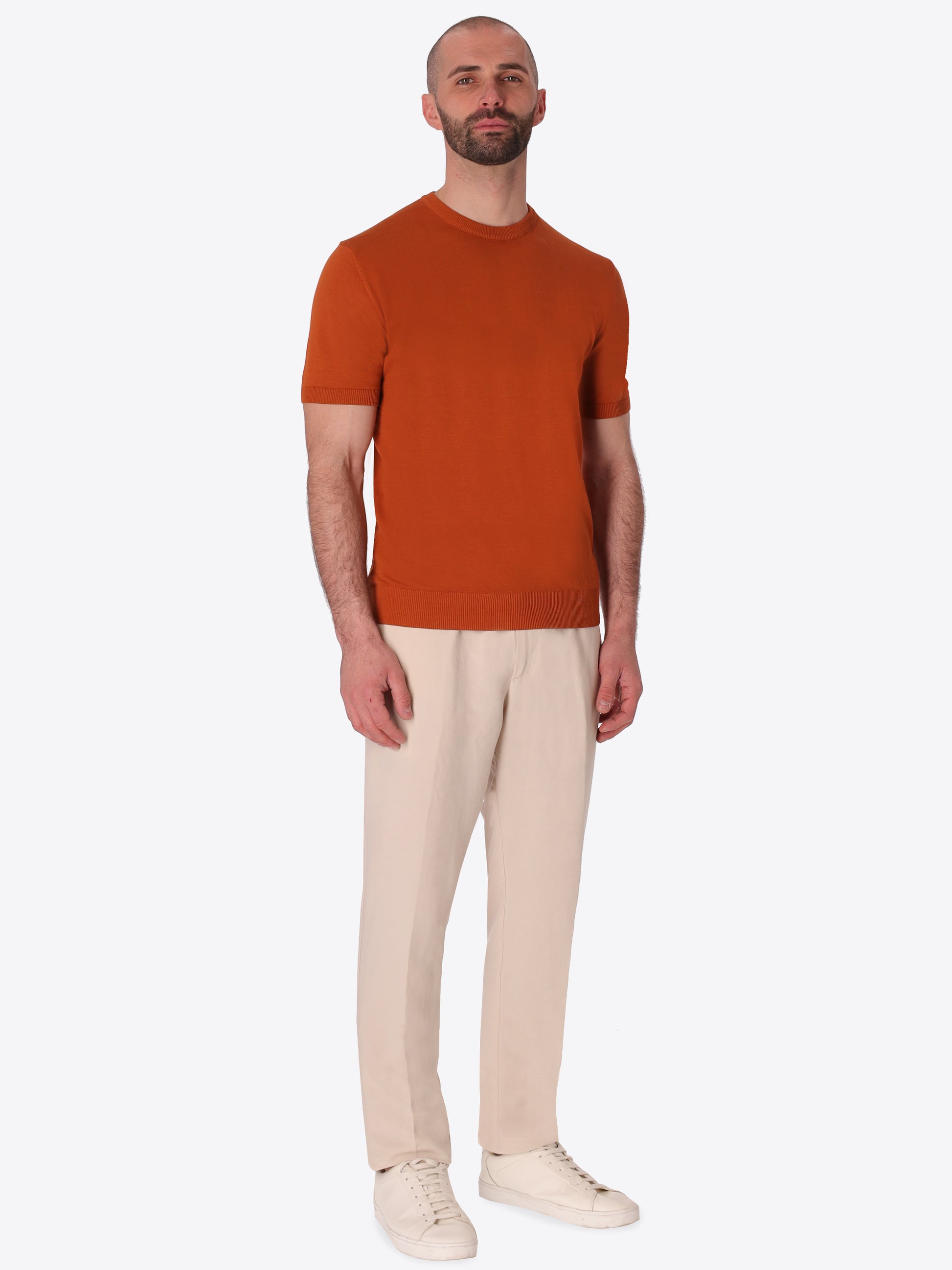 T-Shirt Carrara In Garment-Dyed Cotton Crepe Yarn