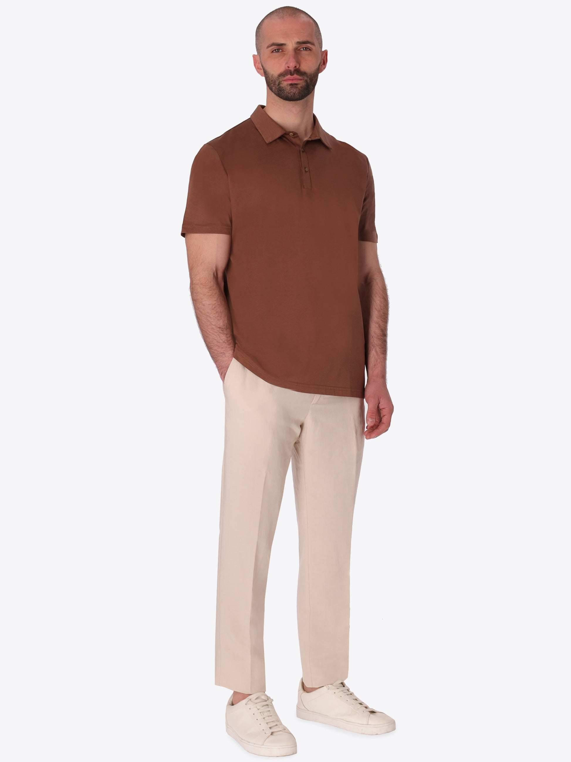 Polo Menta In Fresh-Hand Cotton-Modal Fabric