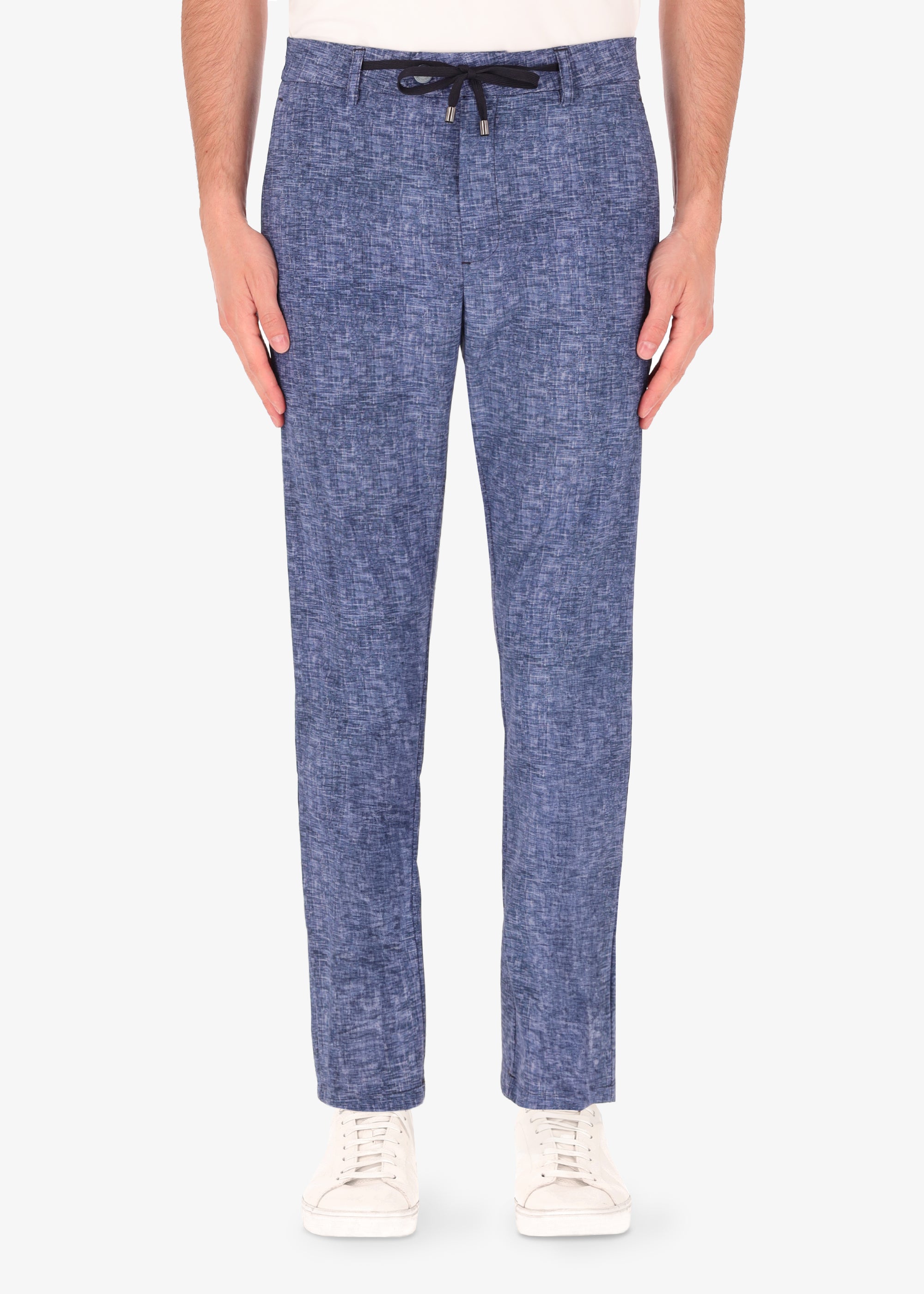 32" High Performance Linen Effect Print Trousers Liv