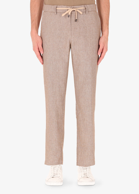 32" Pantalone Relax Certo in Tessuto Misto Lino
