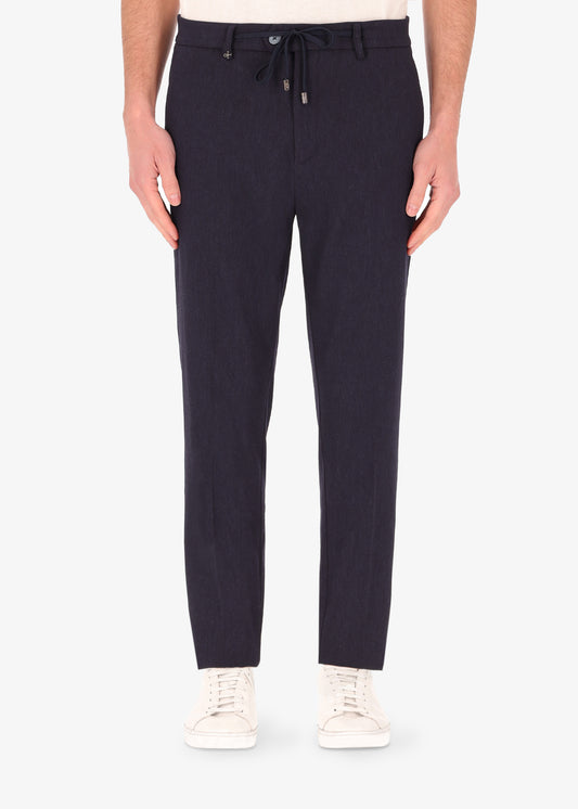 32" Pantalone Saul in Tessuto Stretch a Mini Punti in Rilievo