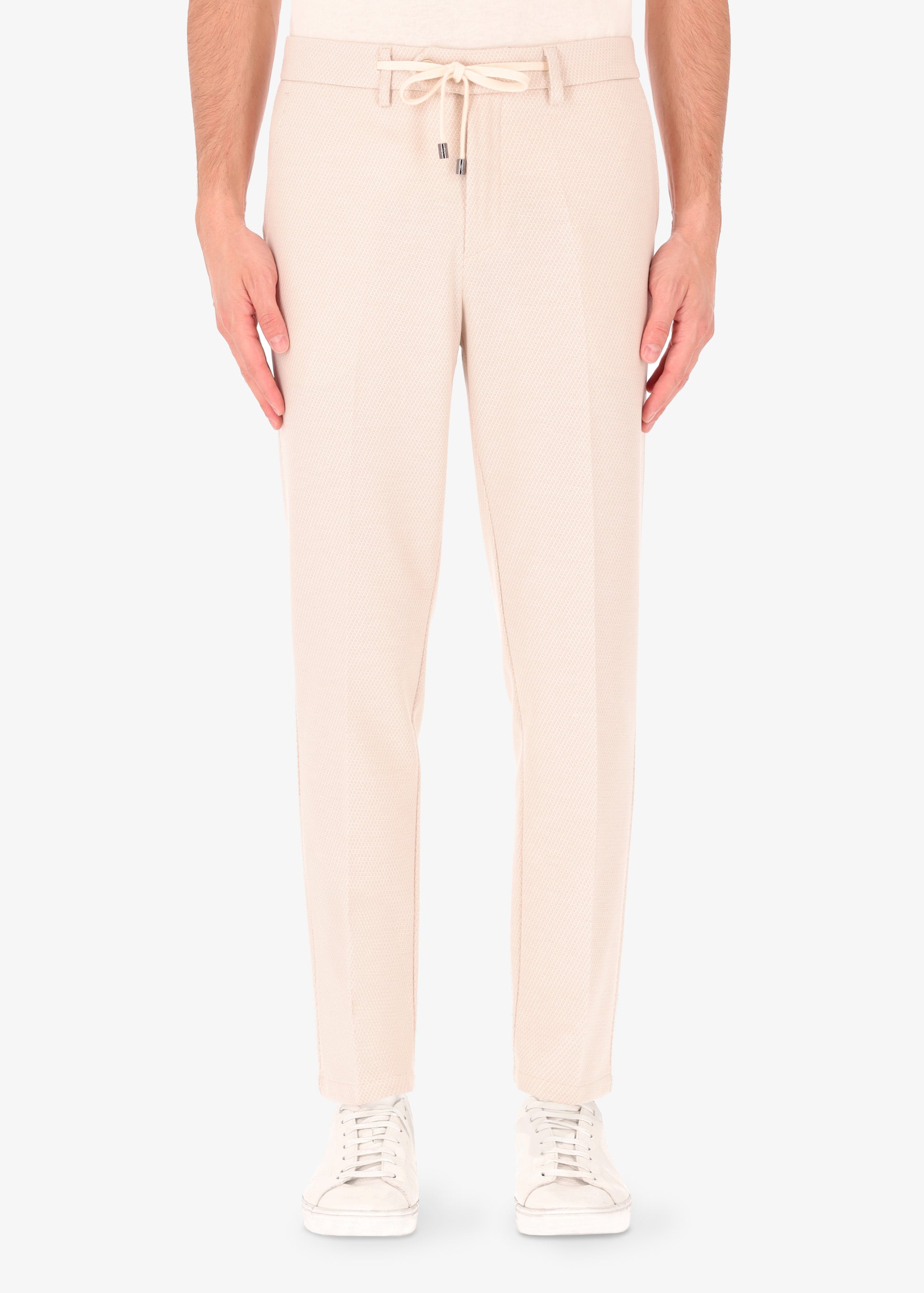 32" Pantalone Lajatico in Jersey con Trama a Micro Disegno