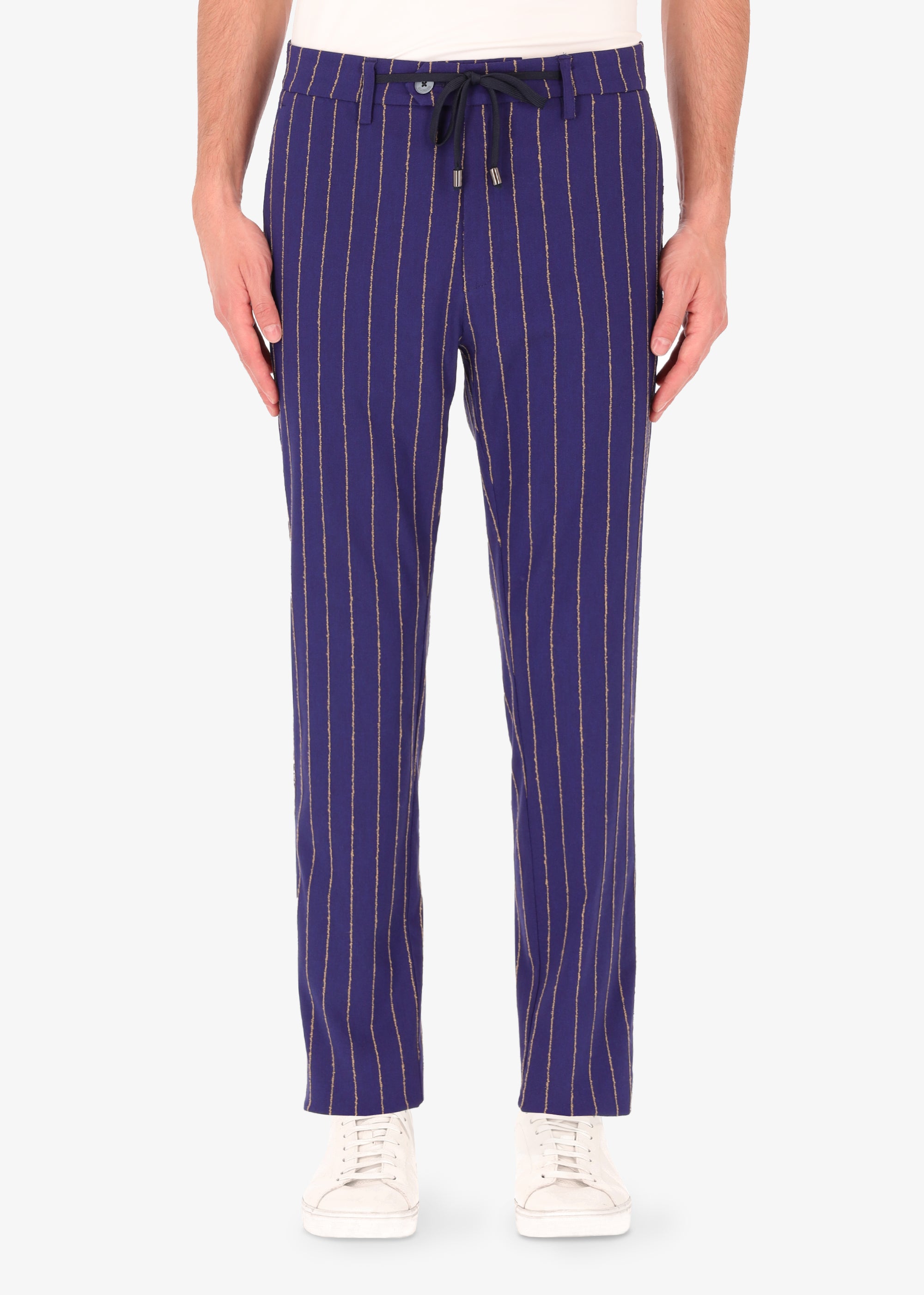 32" York Stretch Fabric with Raised Pinstripe Texture Trousers Paco