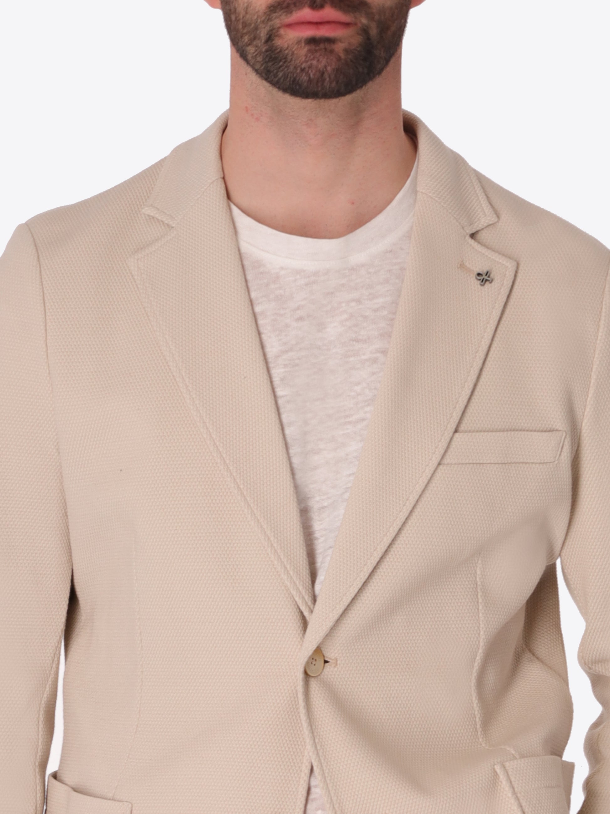 Giacca Clay In Tessuto Stretch Pallino Tono Su Tono A Rilievo - Icon