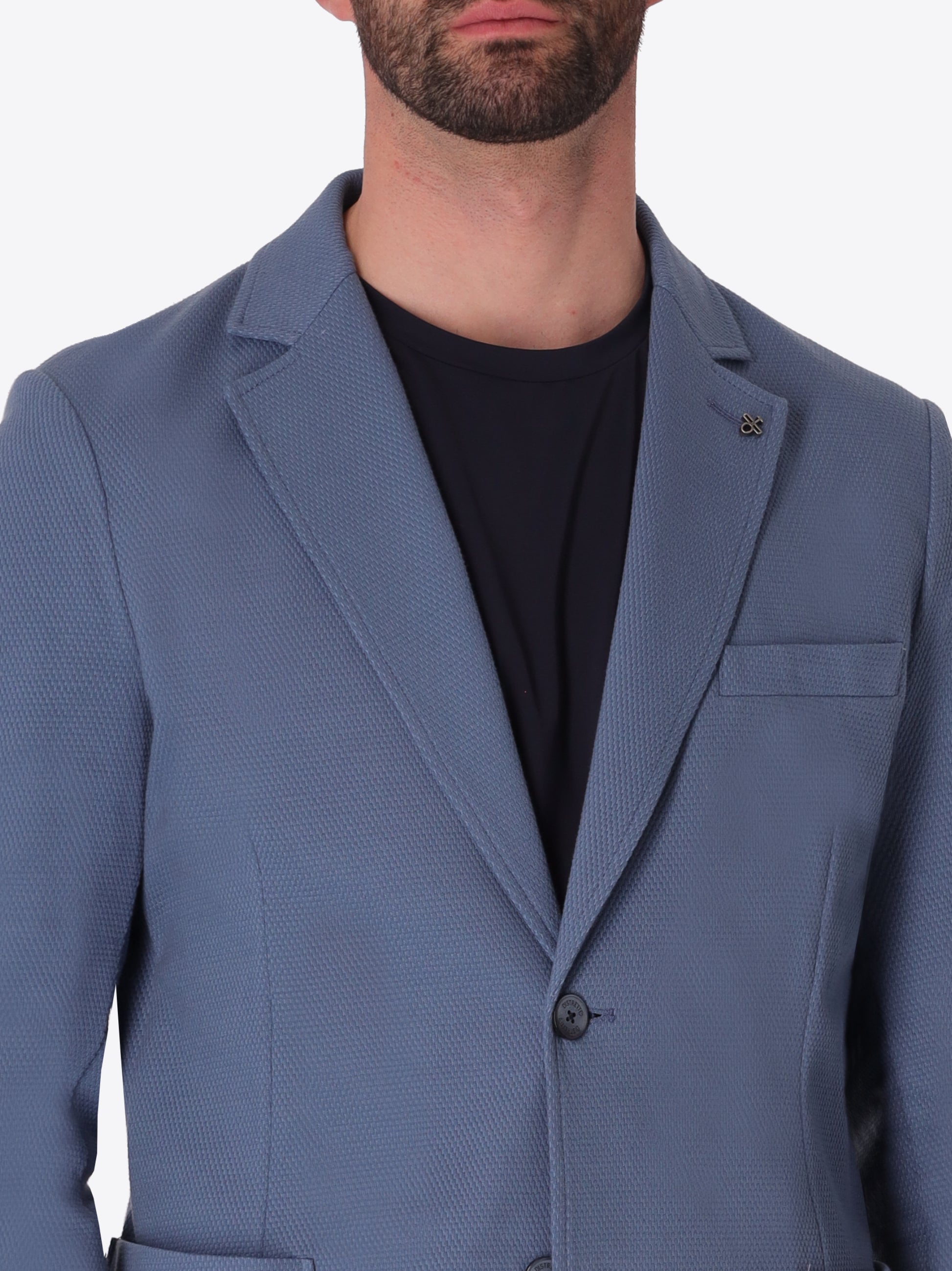 Giacca Clay In Tessuto Stretch Pallino Tono Su Tono A Rilievo - Icon