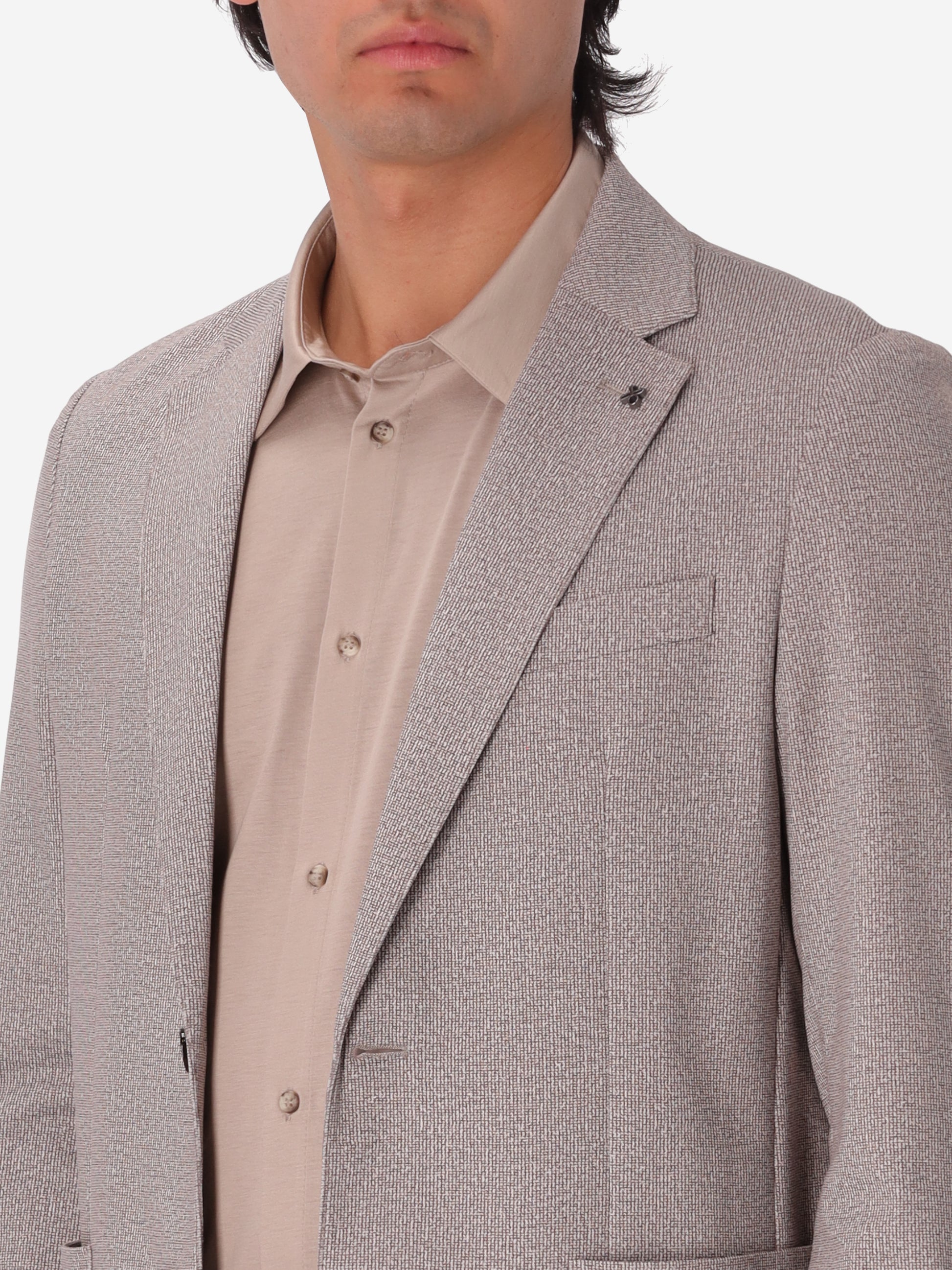Jacket Prezzemolo In Technical Jersey Gauze Texture Print Fabric