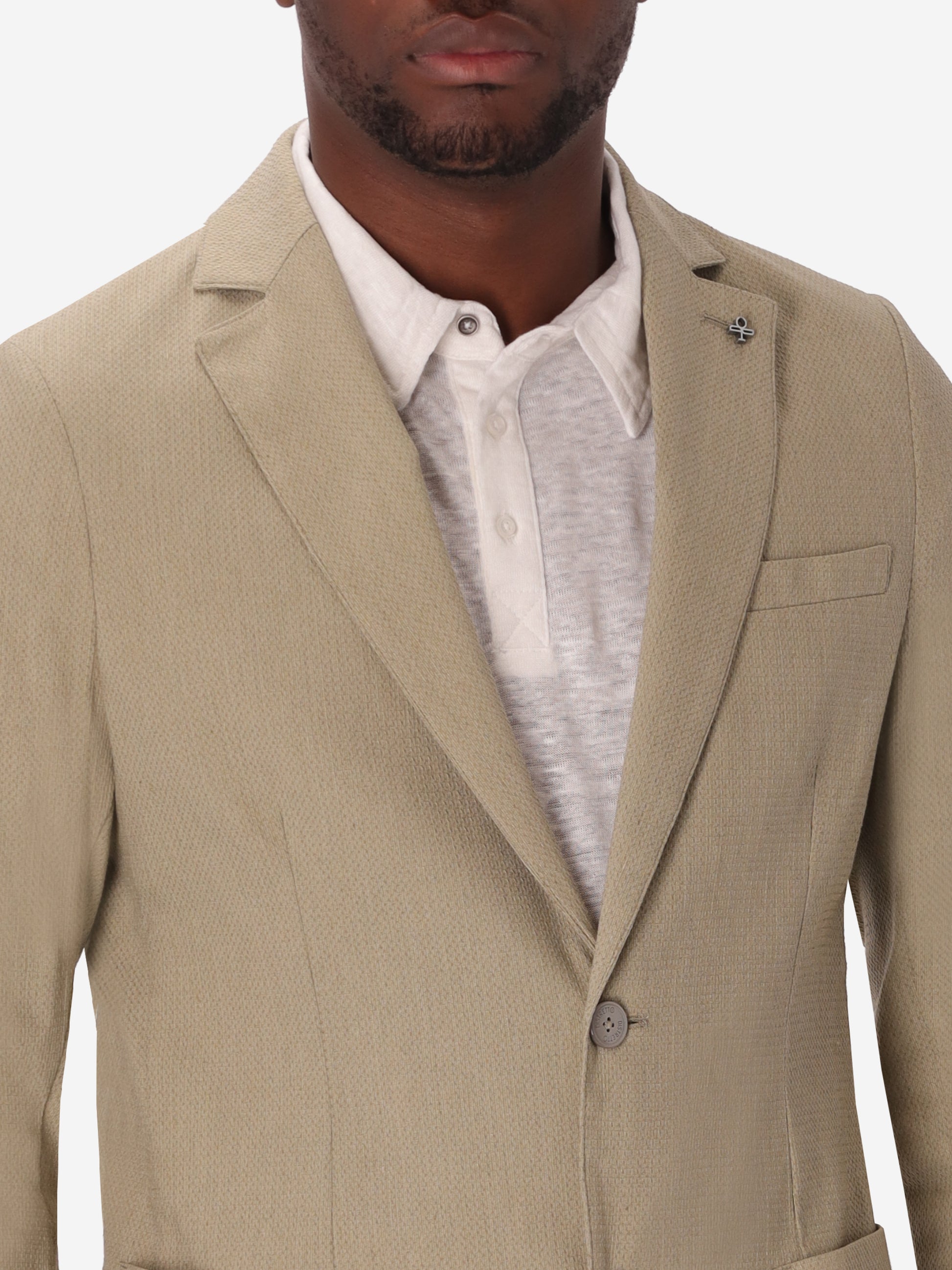Jacket Ginseng In Super-Stretch Embossed Dot Fabric