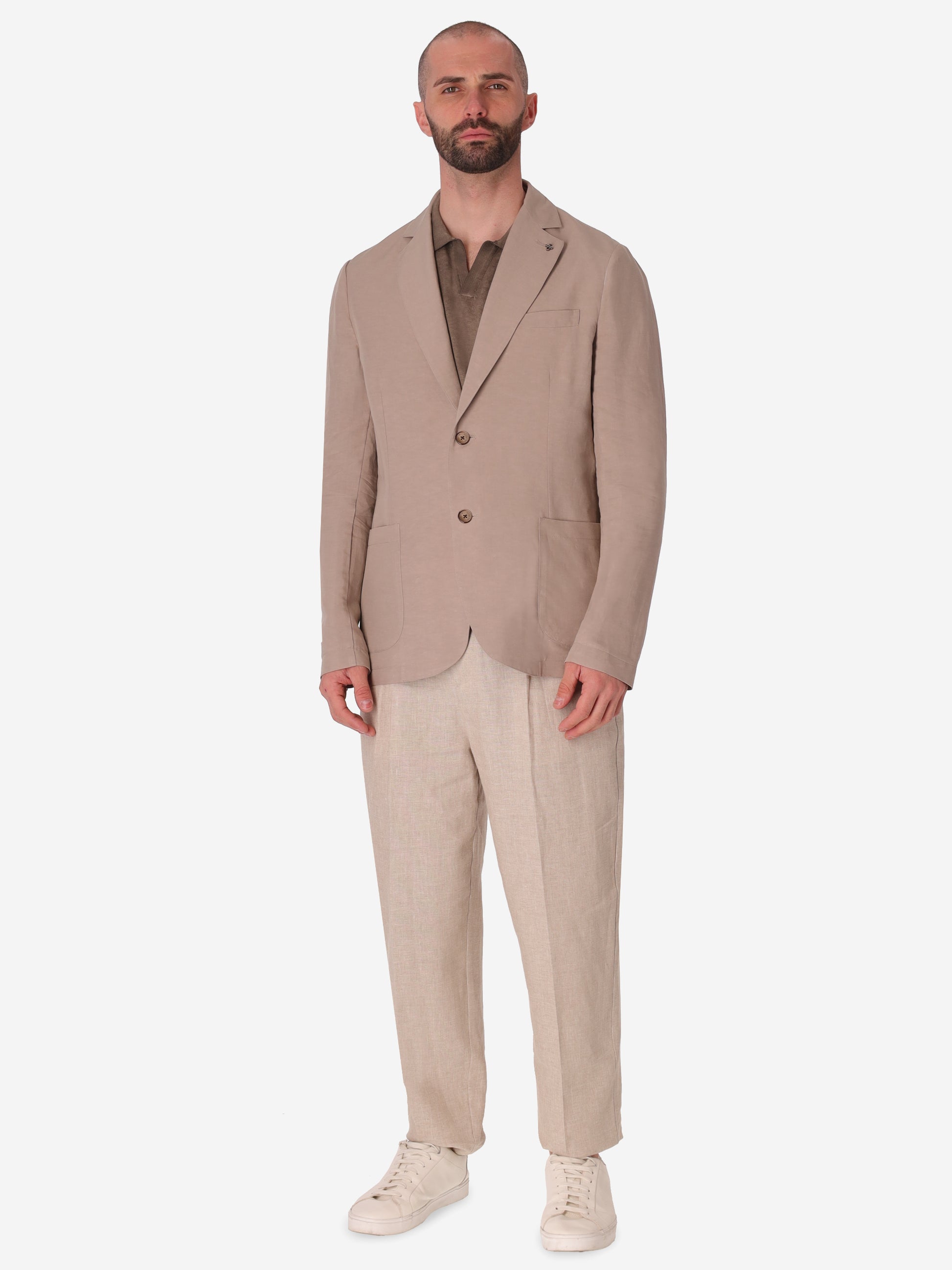 Jacket Alloro In Lightweight Linen-Viscose Fabric